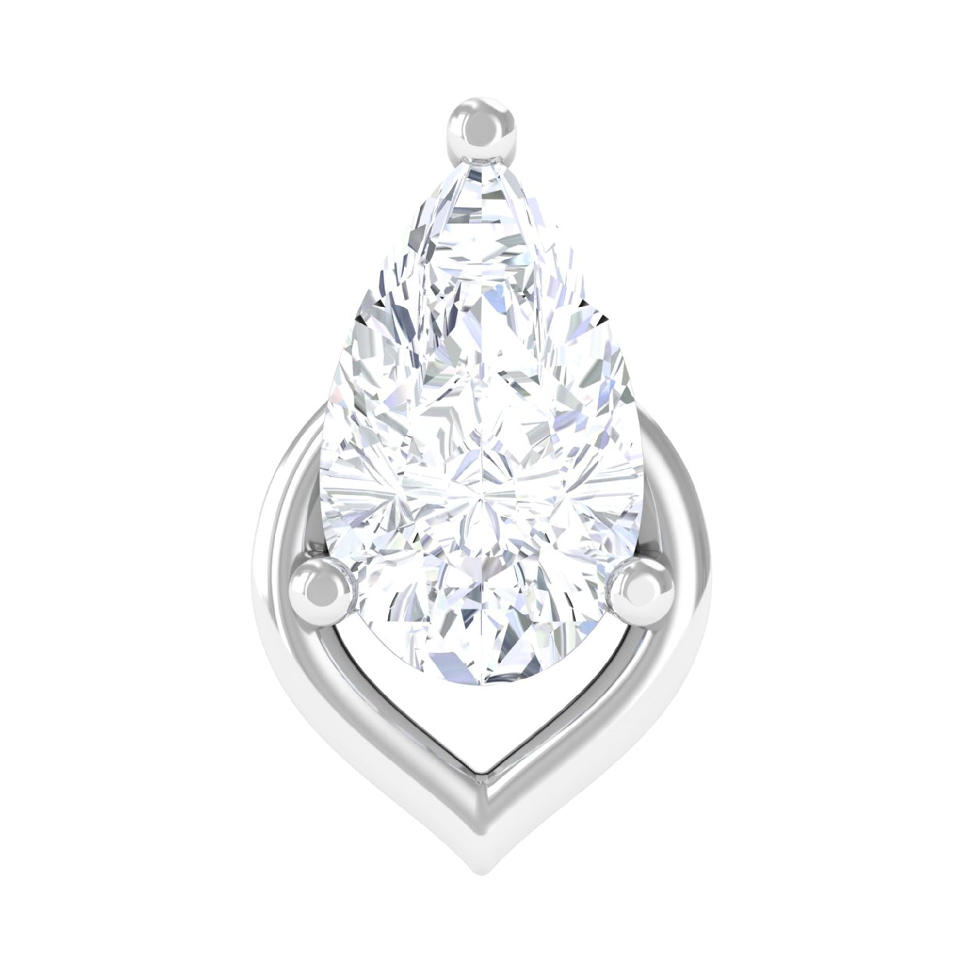 Pear Shape Diamond Solitaire Earring for Helix Piercing Lab - ( EF-VS ) - Rosec Jewels