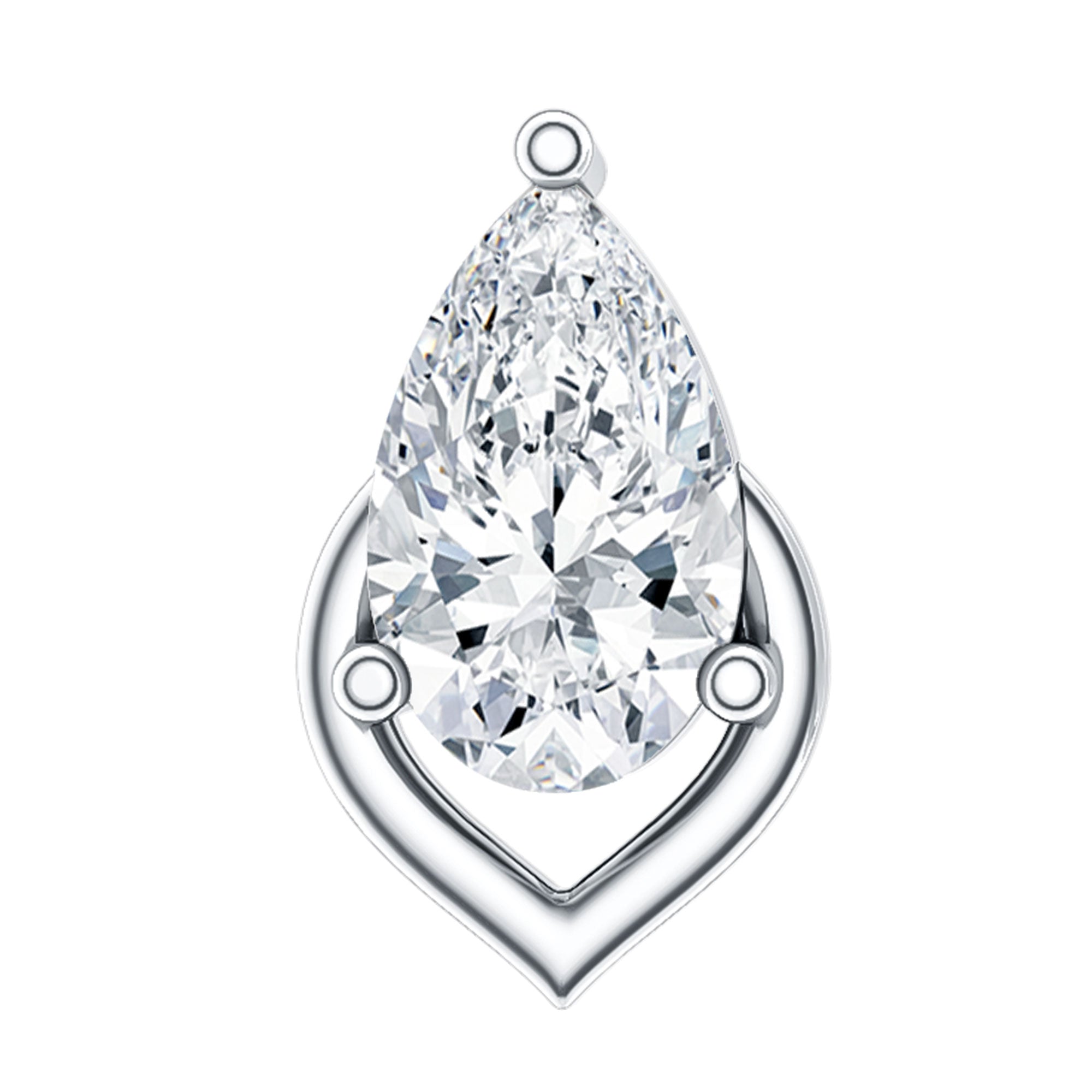 Pear Shape Diamond Solitaire Earring for Helix Piercing Lab - ( EF-VS ) - Rosec Jewels