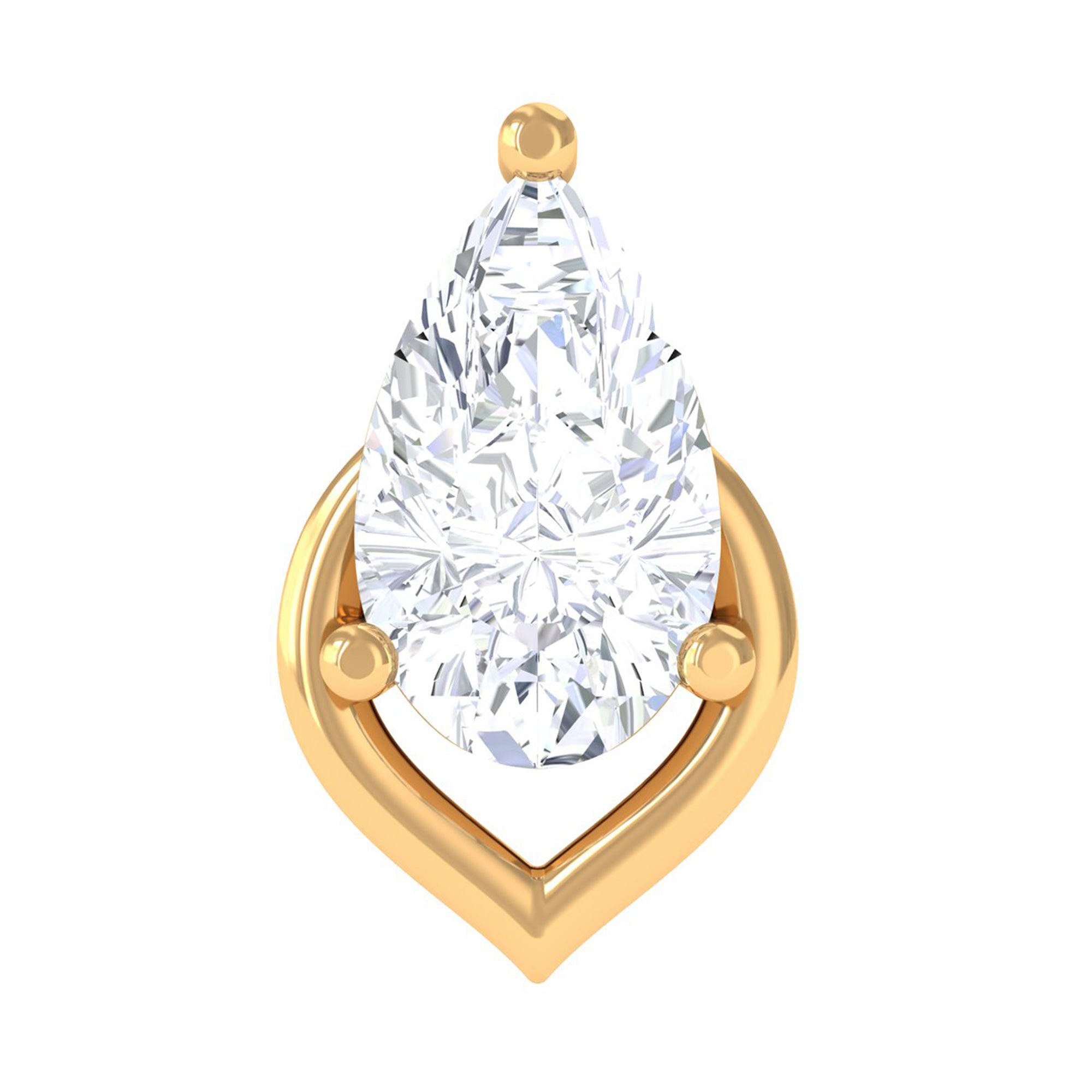 Pear Shape Diamond Solitaire Earring for Helix Piercing Lab - ( EF-VS ) - Rosec Jewels