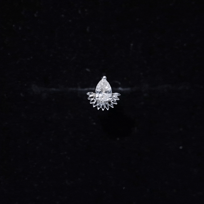 Pear Shape Diamond Solitaire Helix Earring Lab - ( EF-VS ) - Rosec Jewels