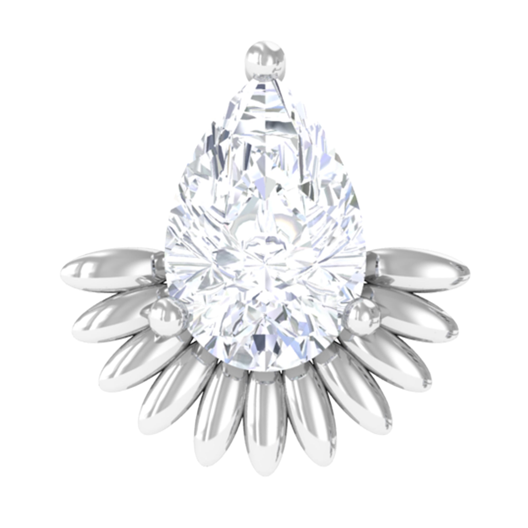 Pear Shape Diamond Solitaire Helix Earring Lab - ( EF-VS ) - Rosec Jewels