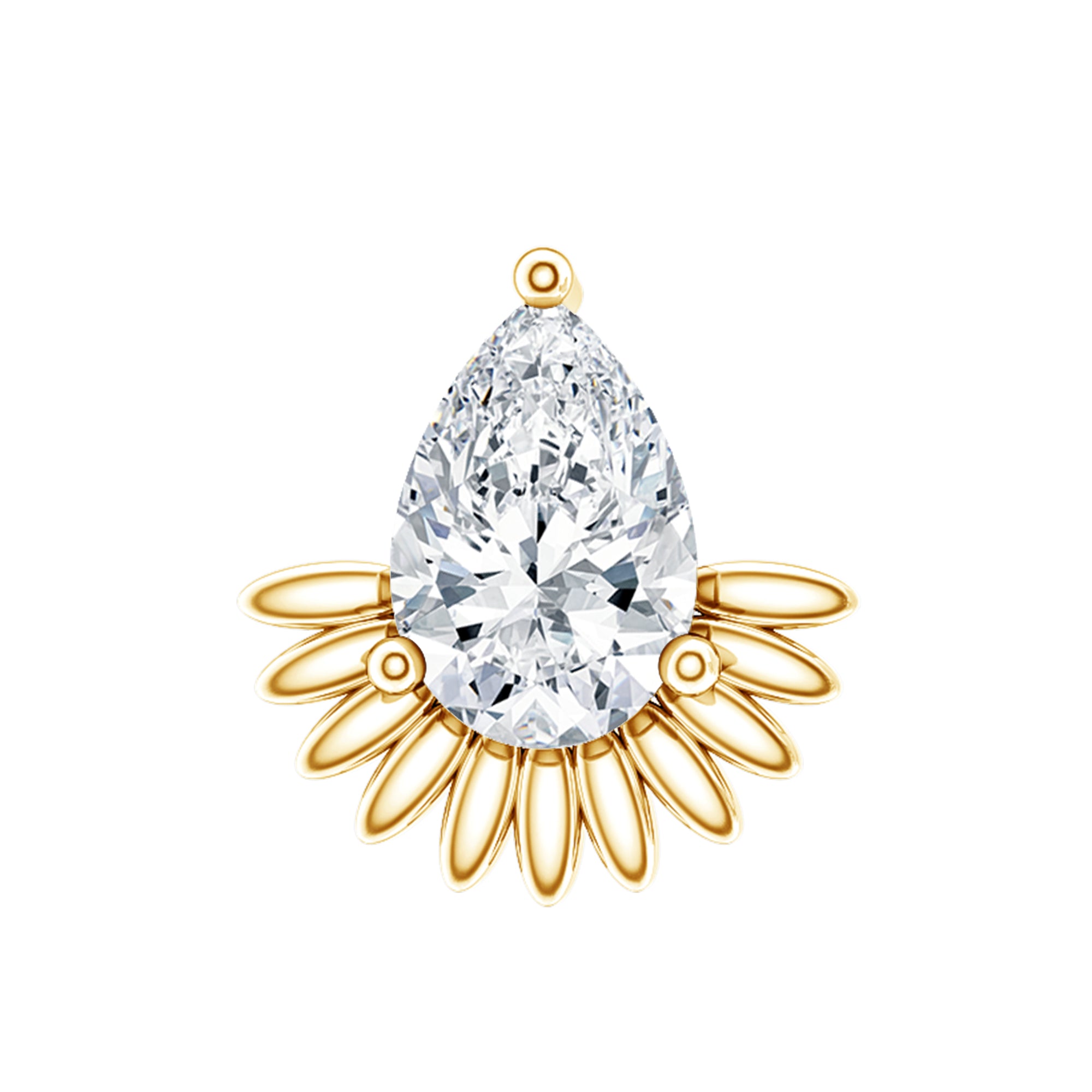 Pear Shape Diamond Solitaire Helix Earring Lab - ( EF-VS ) - Rosec Jewels