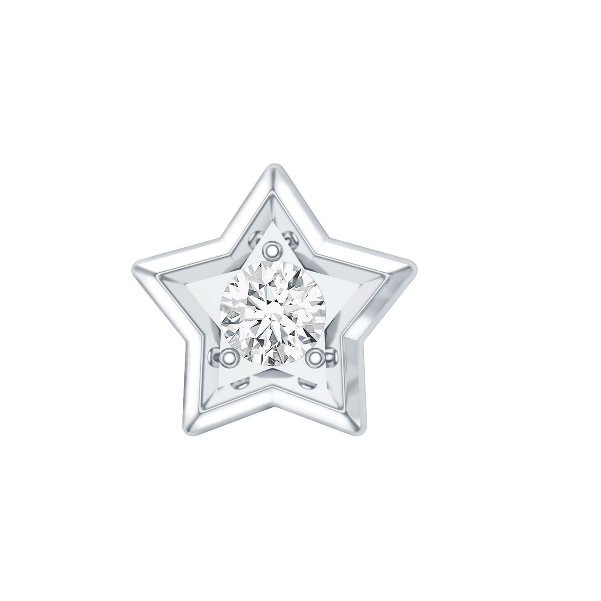 Dainty Diamond Star Earring for Tragus Piercing Lab - ( EF-VS ) - Rosec Jewels