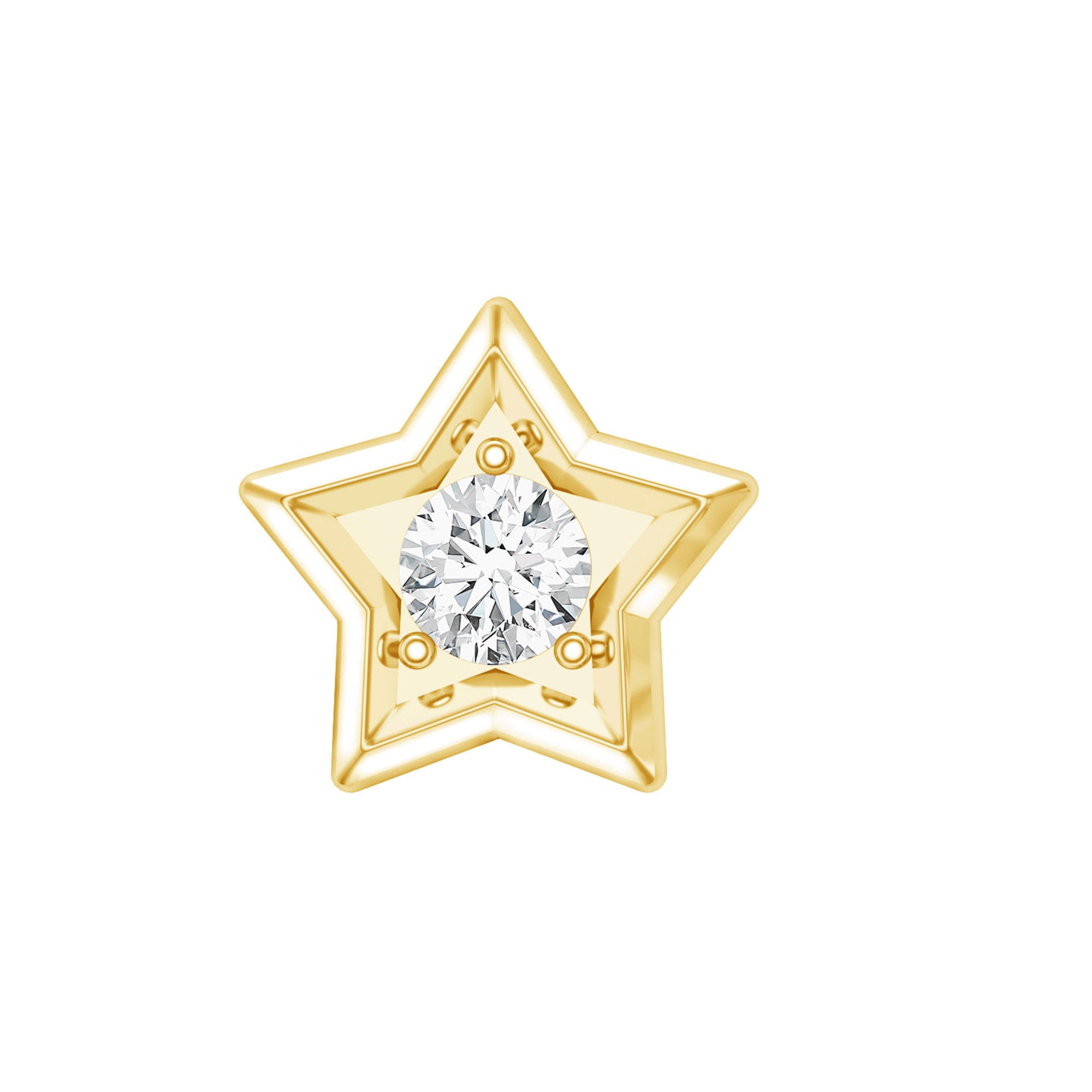 Dainty Diamond Star Earring for Tragus Piercing Lab - ( EF-VS ) - Rosec Jewels
