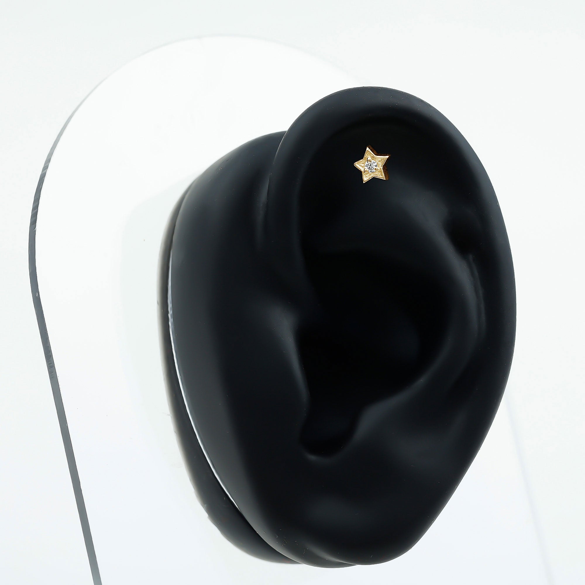 Dainty Diamond Star Earring for Tragus Piercing Lab - ( EF-VS ) - Rosec Jewels