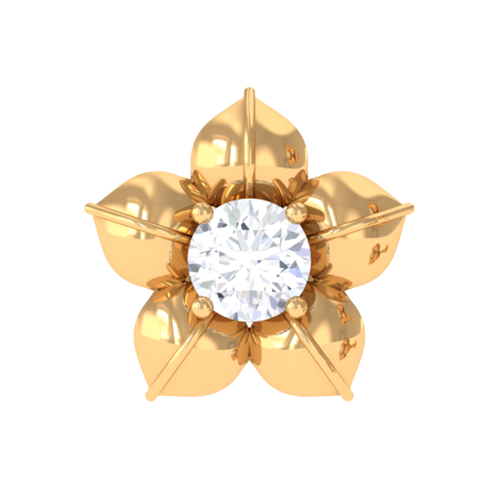 Minimal Diamond Flower Earring for Helix Piercing Lab - ( EF-VS ) - Rosec Jewels