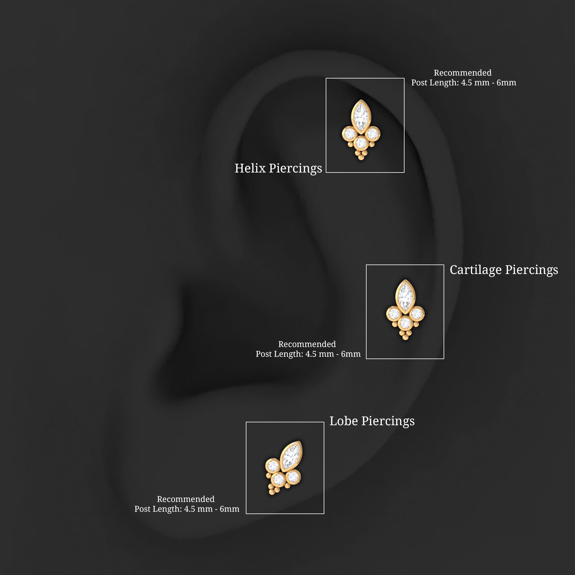Unique Diamond Helix Earring in Bezel Setting Lab - ( EF-VS ) - Rosec Jewels