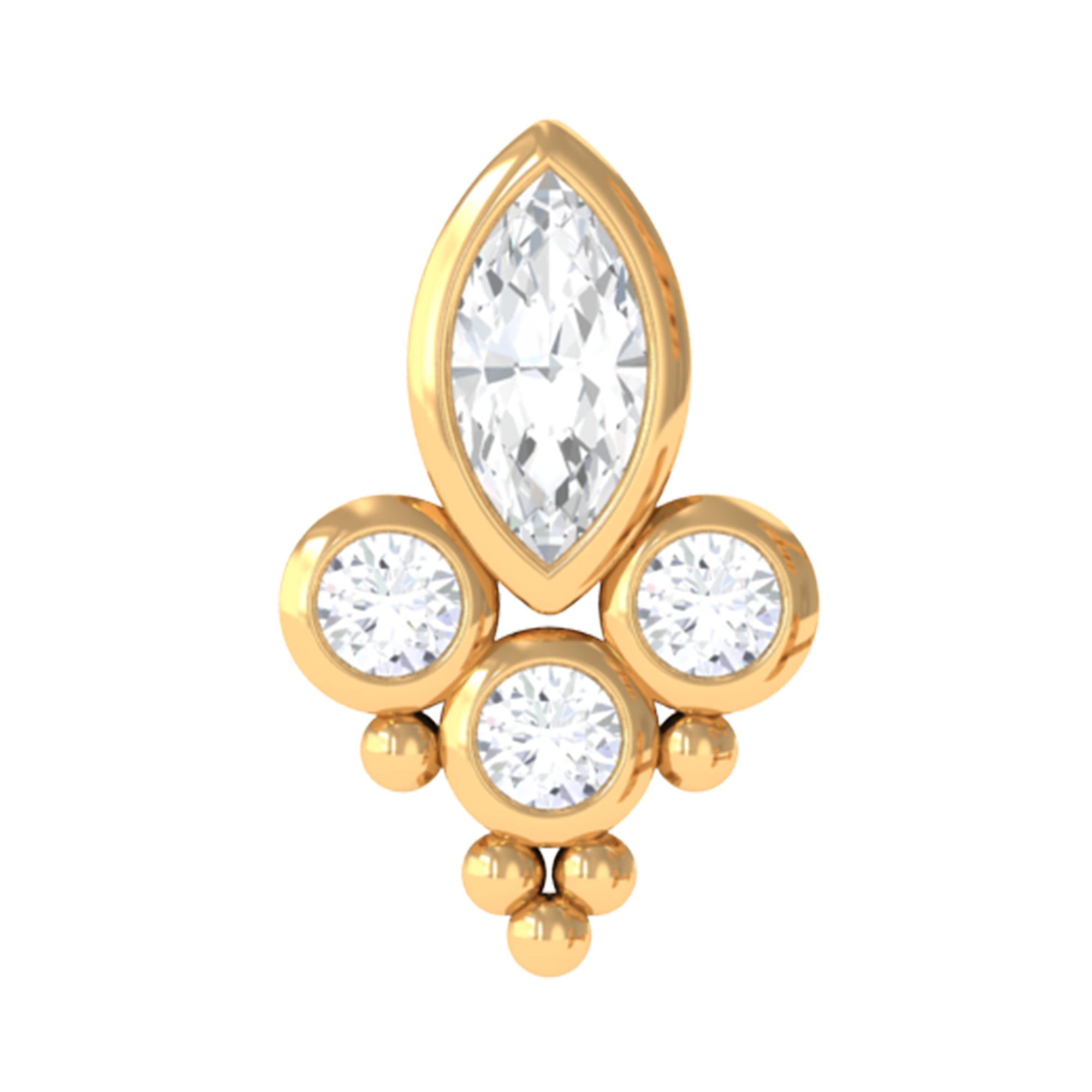 Unique Diamond Helix Earring in Bezel Setting Lab - ( EF-VS ) - Rosec Jewels