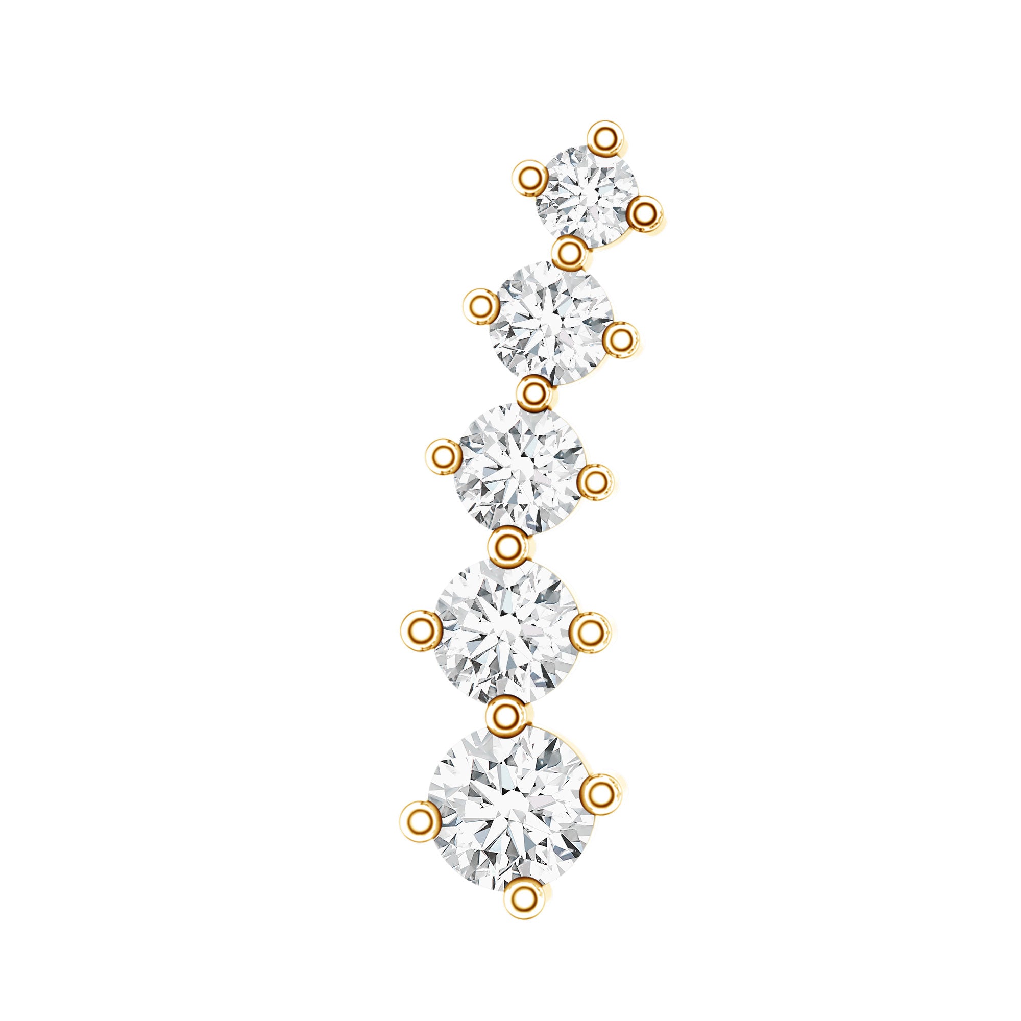 Minimal Graduated Diamond Crawler Earring Lab - ( EF-VS ) - Rosec Jewels