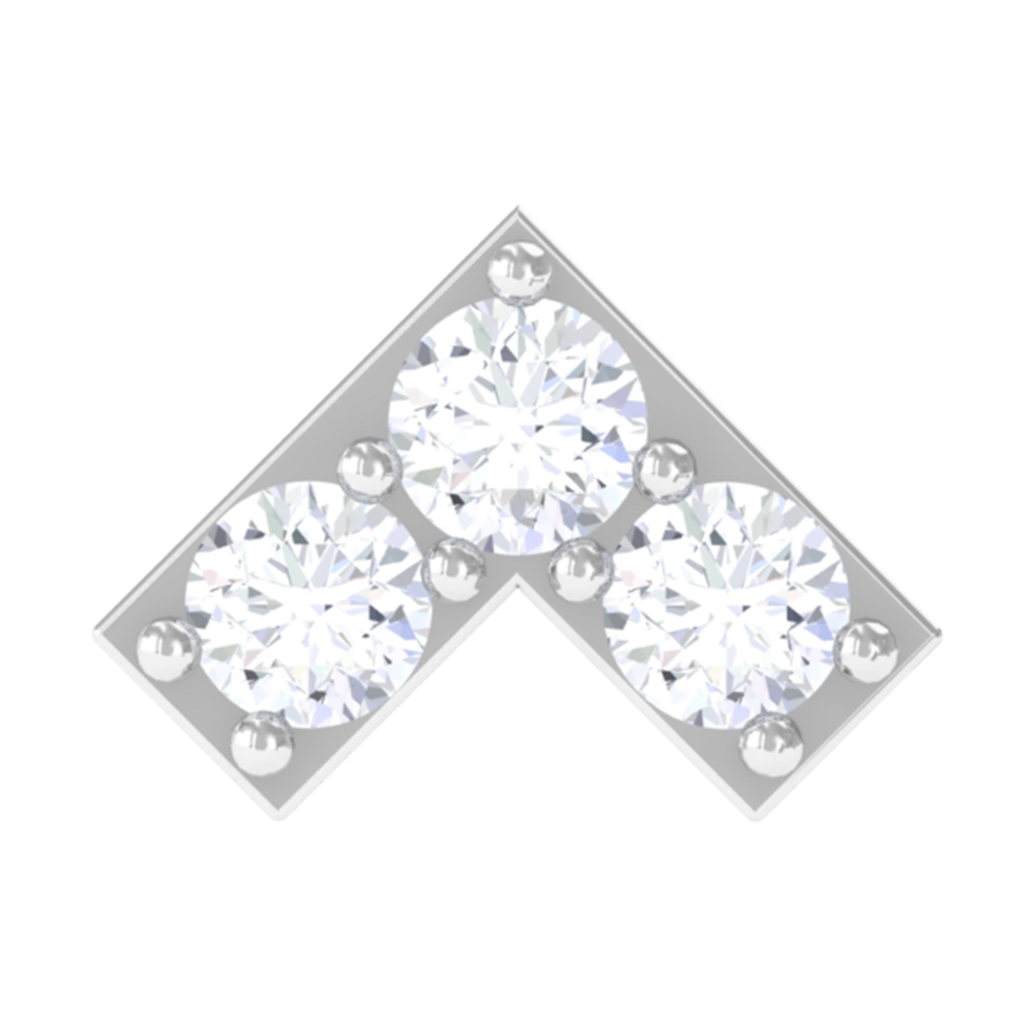 Certified Diamond Chevron V Earring for Tragus Piercing Lab - ( EF-VS ) - Rosec Jewels
