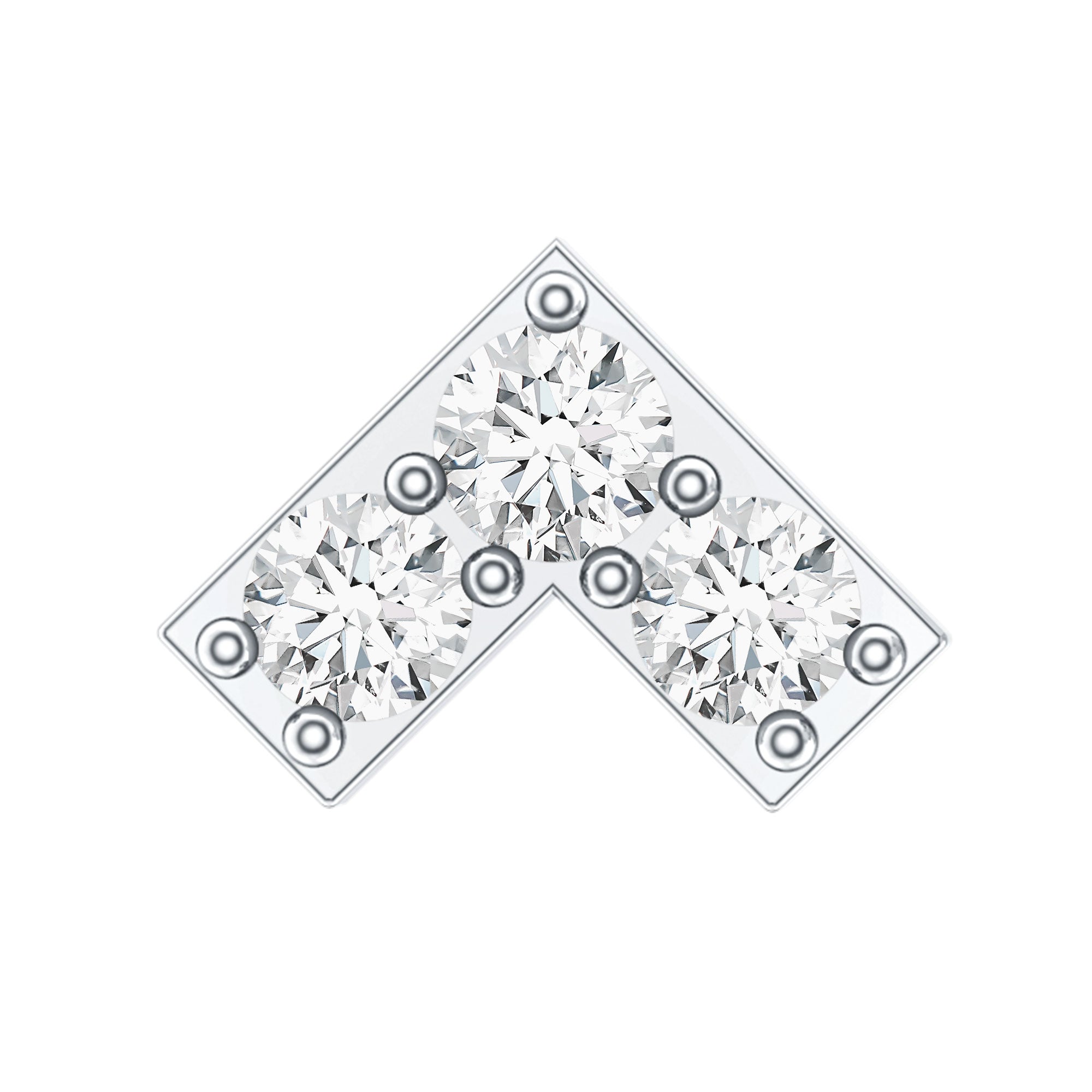 Certified Diamond Chevron V Earring for Tragus Piercing Lab - ( EF-VS ) - Rosec Jewels