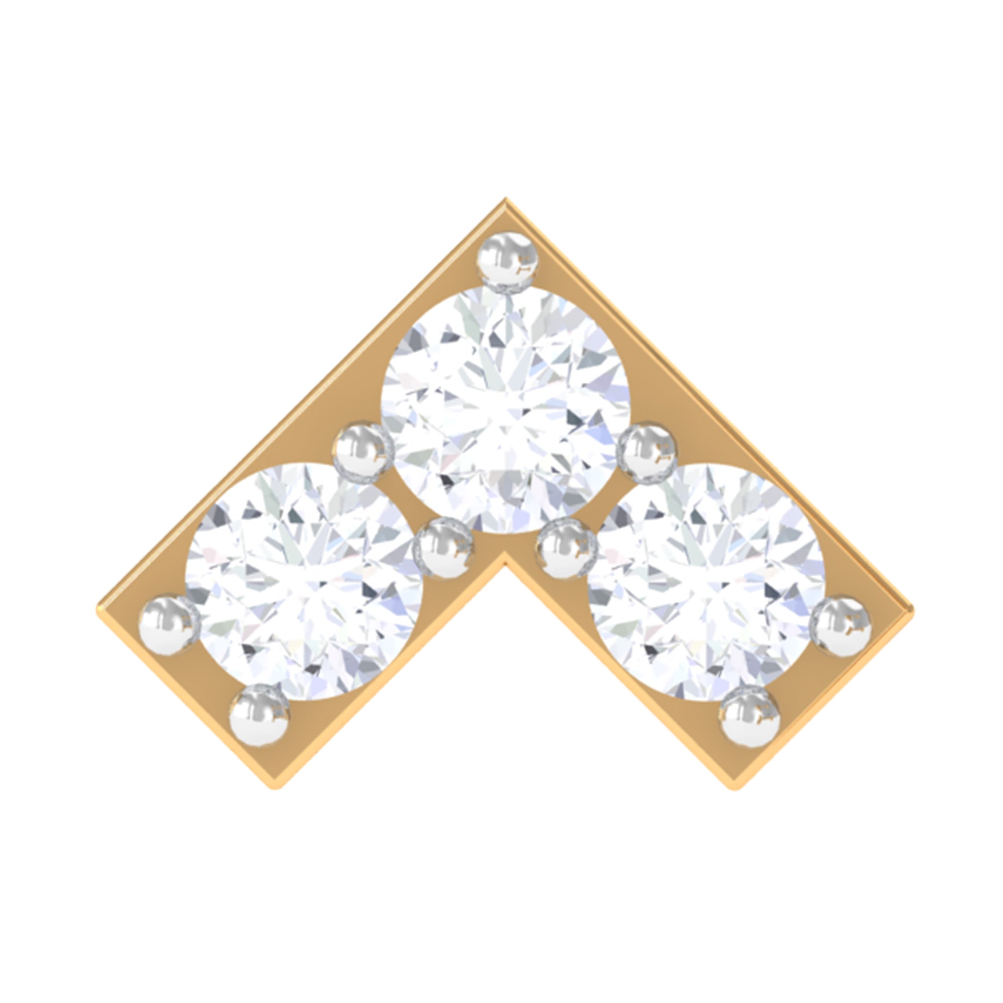 Certified Diamond Chevron V Earring for Tragus Piercing Lab - ( EF-VS ) - Rosec Jewels