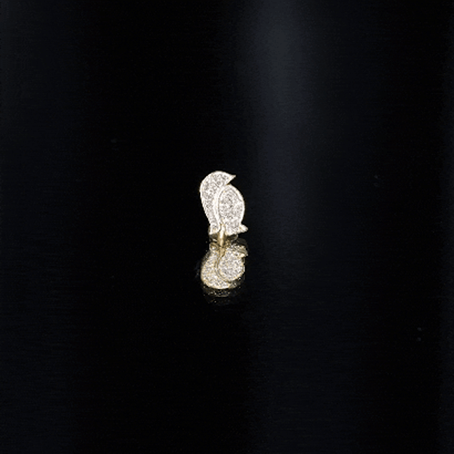 Cute Diamond Penguin Earring for Cartilage Piercing Lab - ( EF-VS ) - Rosec Jewels