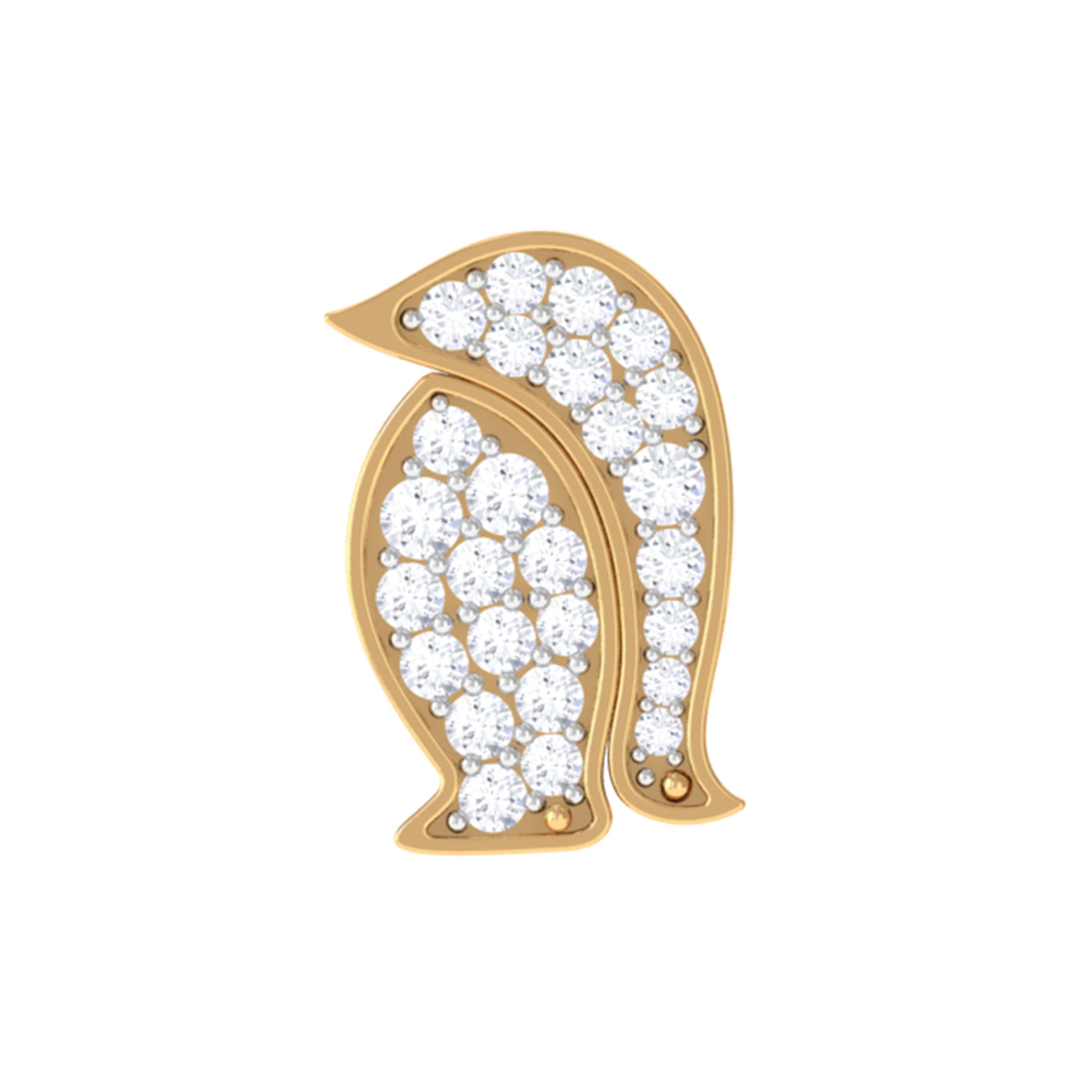 Cute Diamond Penguin Earring for Cartilage Piercing Lab - ( EF-VS ) - Rosec Jewels