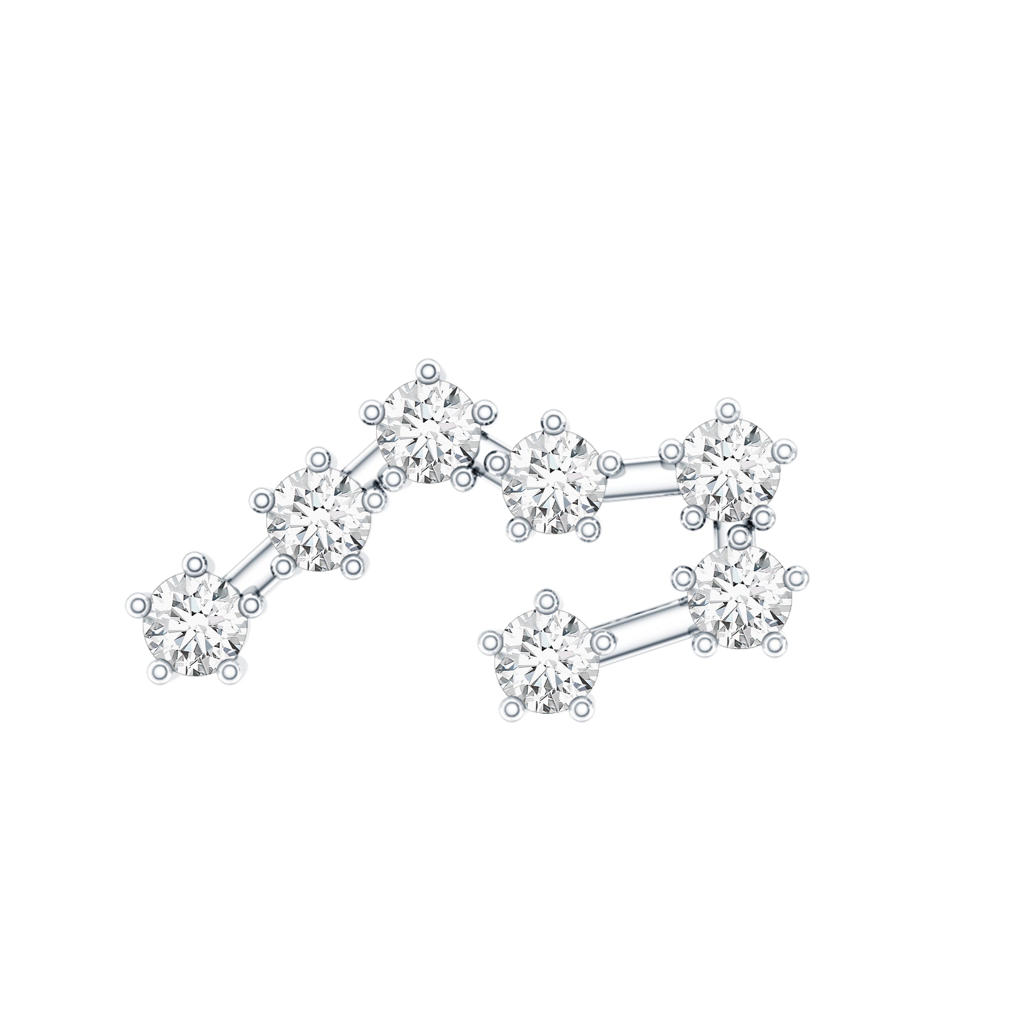 Diamond Taurus Zodiac Crawler Earring Lab - ( EF-VS ) - Rosec Jewels