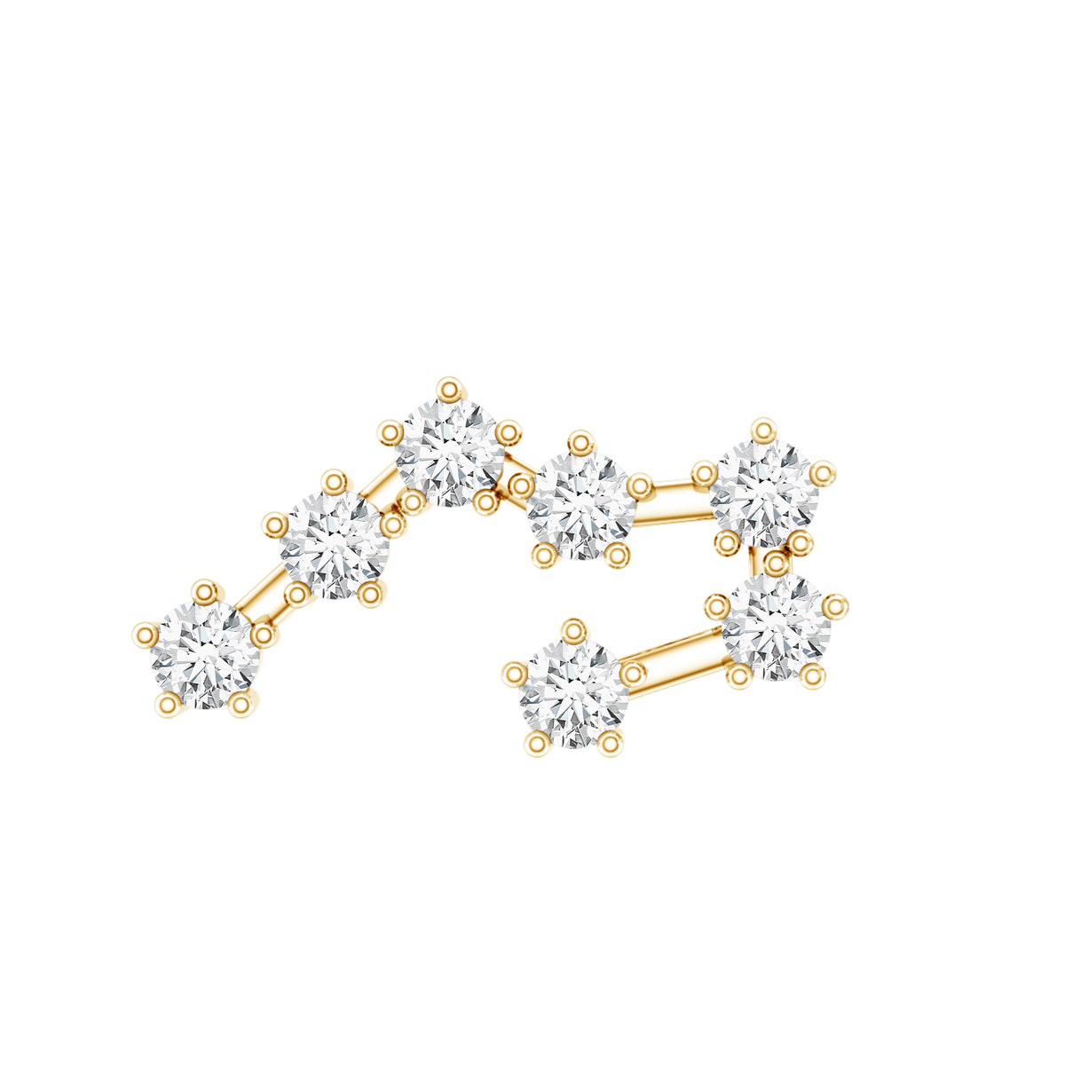Diamond Taurus Zodiac Crawler Earring Lab - ( EF-VS ) - Rosec Jewels