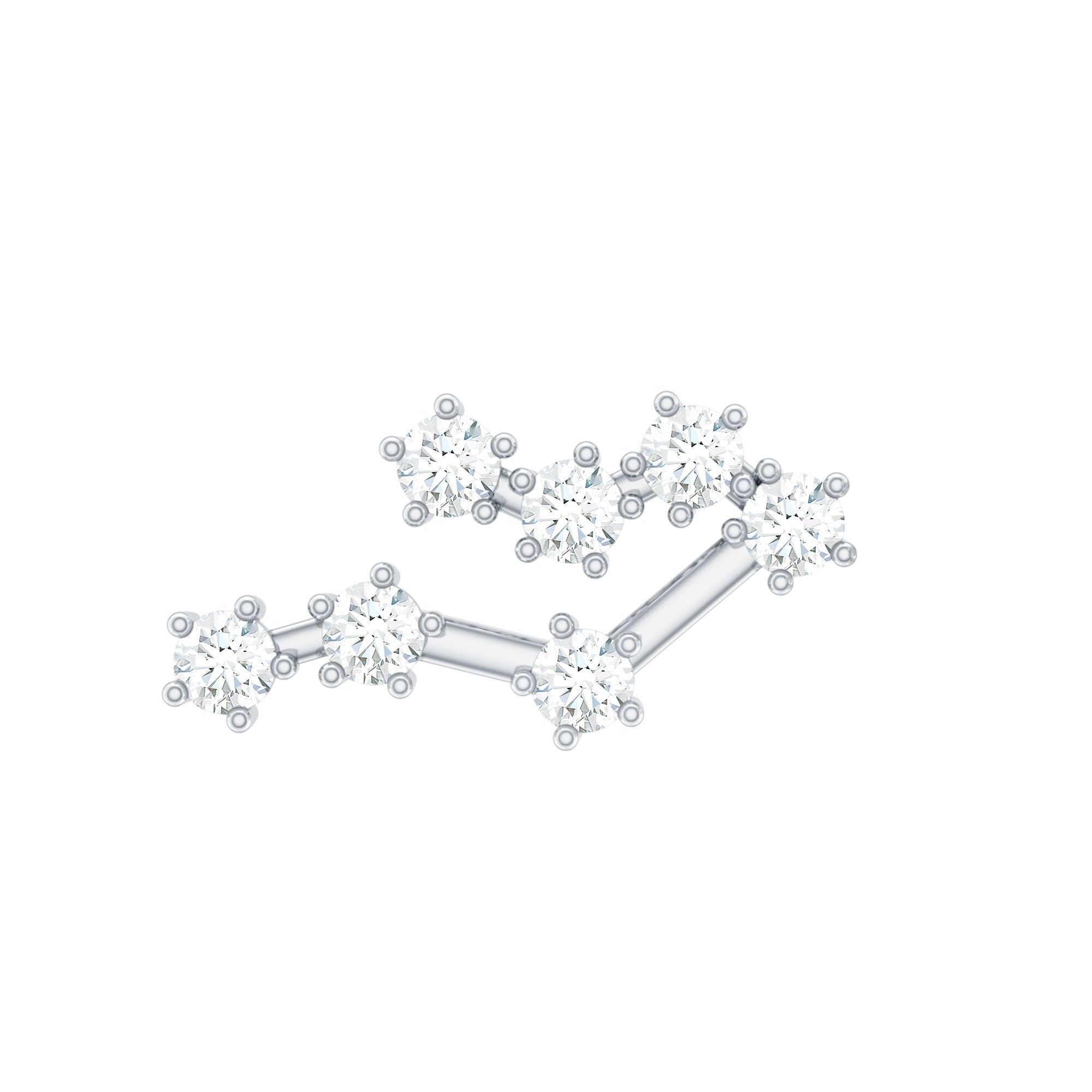 Round Diamond Gemini Zodiac Cartilage Earring Lab - ( EF-VS ) - Rosec Jewels