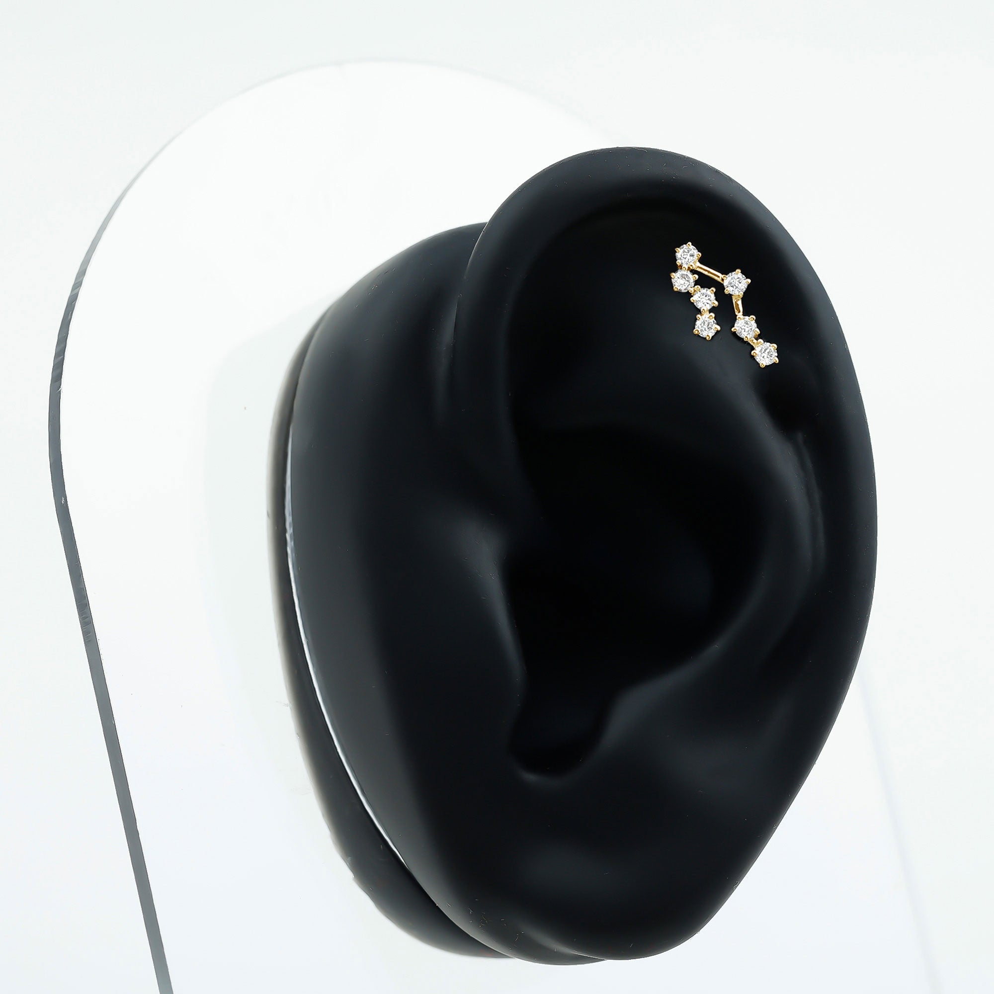 Round Diamond Gemini Zodiac Cartilage Earring Lab - ( EF-VS ) - Rosec Jewels