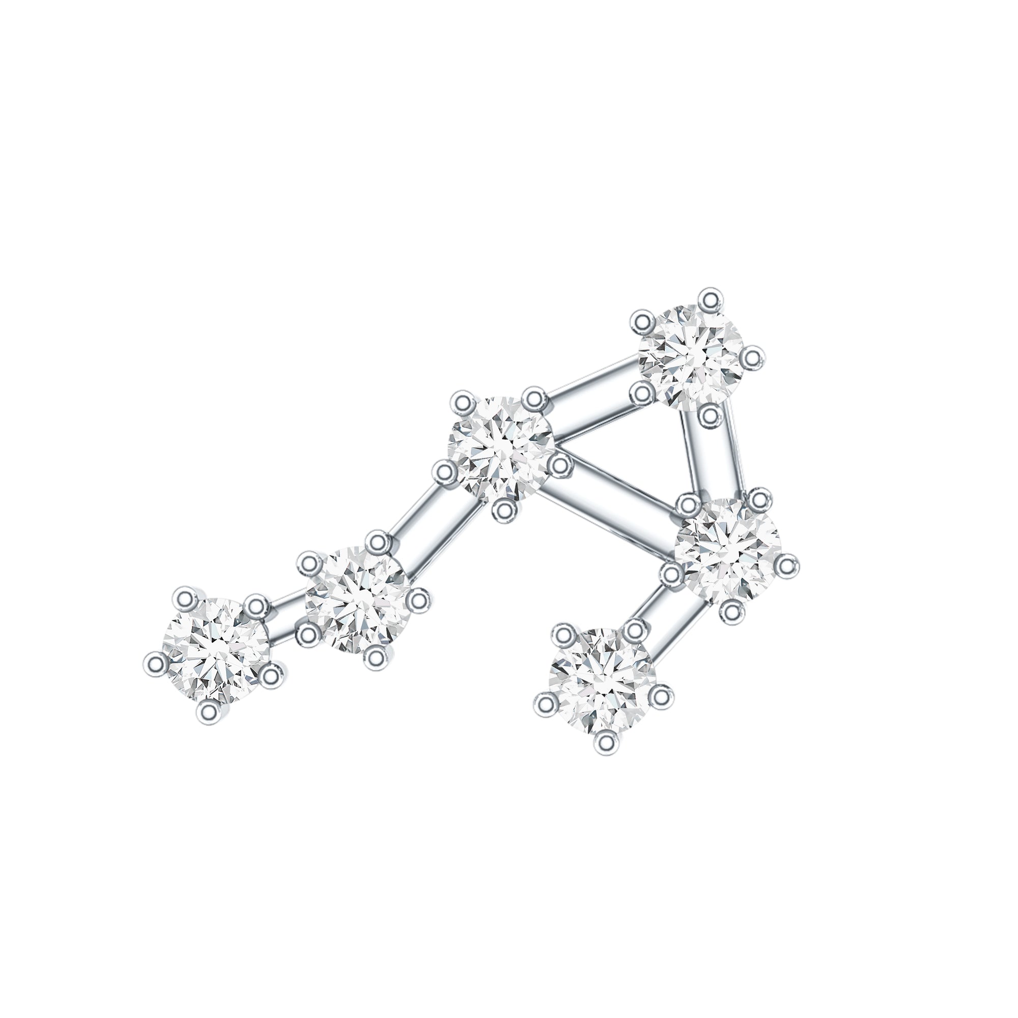Certified Diamond Libra Constellation Piercing Earring Lab - ( EF-VS ) - Rosec Jewels