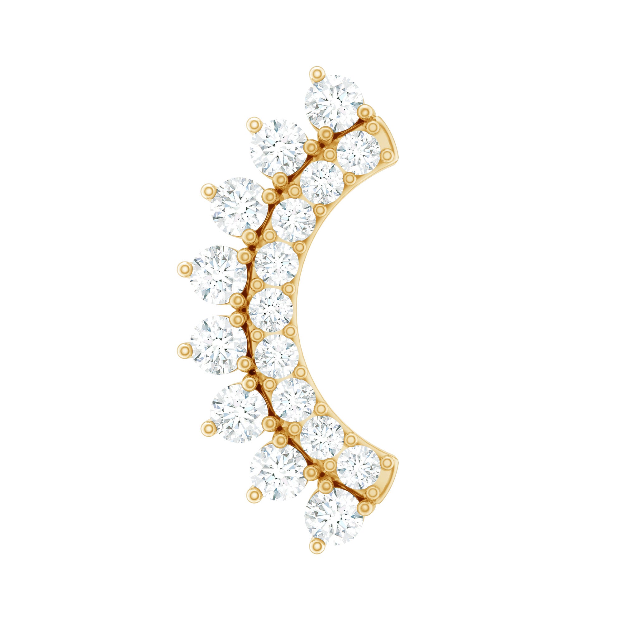 Certified Diamond Curved Cartilage Earring Lab - ( EF-VS ) - Rosec Jewels