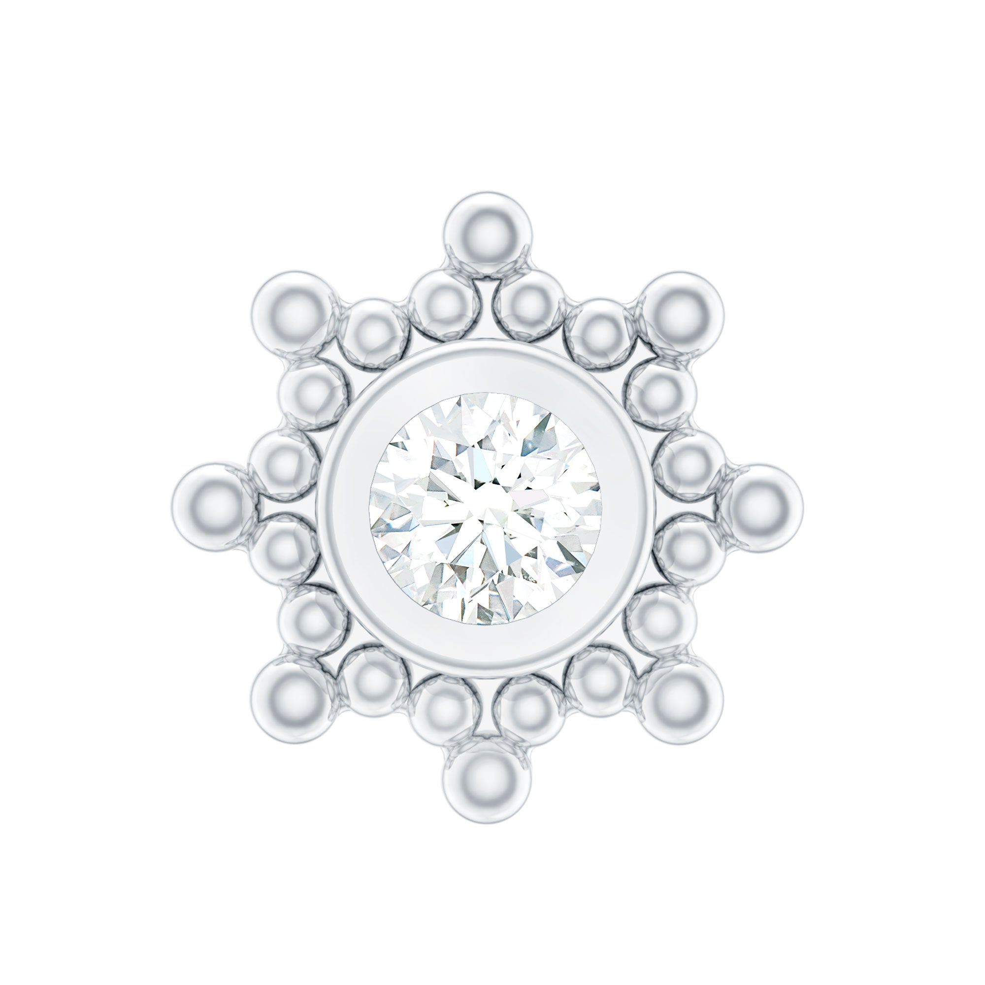 Minimal Diamond Cartilage Earring Stud with Flat Back Lab - ( EF-VS ) - Rosec Jewels