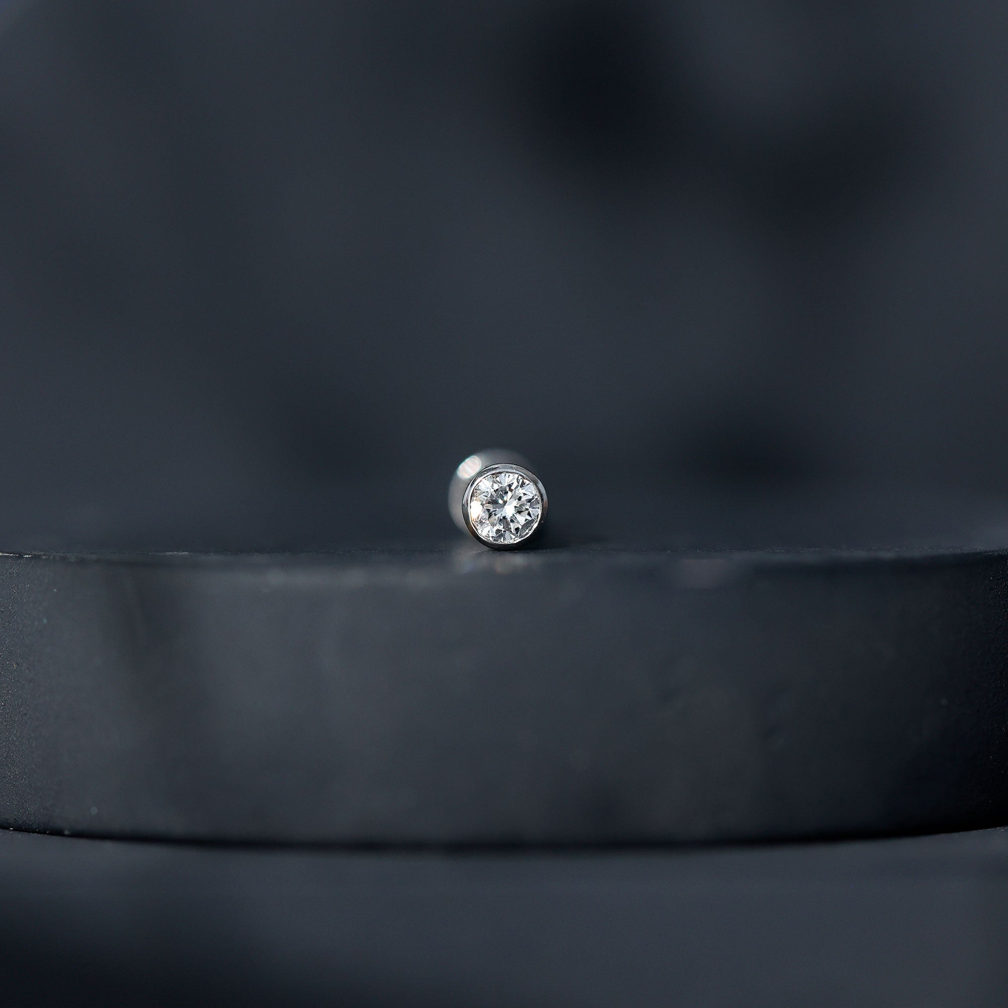 Bezel Set Diamond Cartilage Earring with Flat Back Lab - ( EF-VS ) - Rosec Jewels