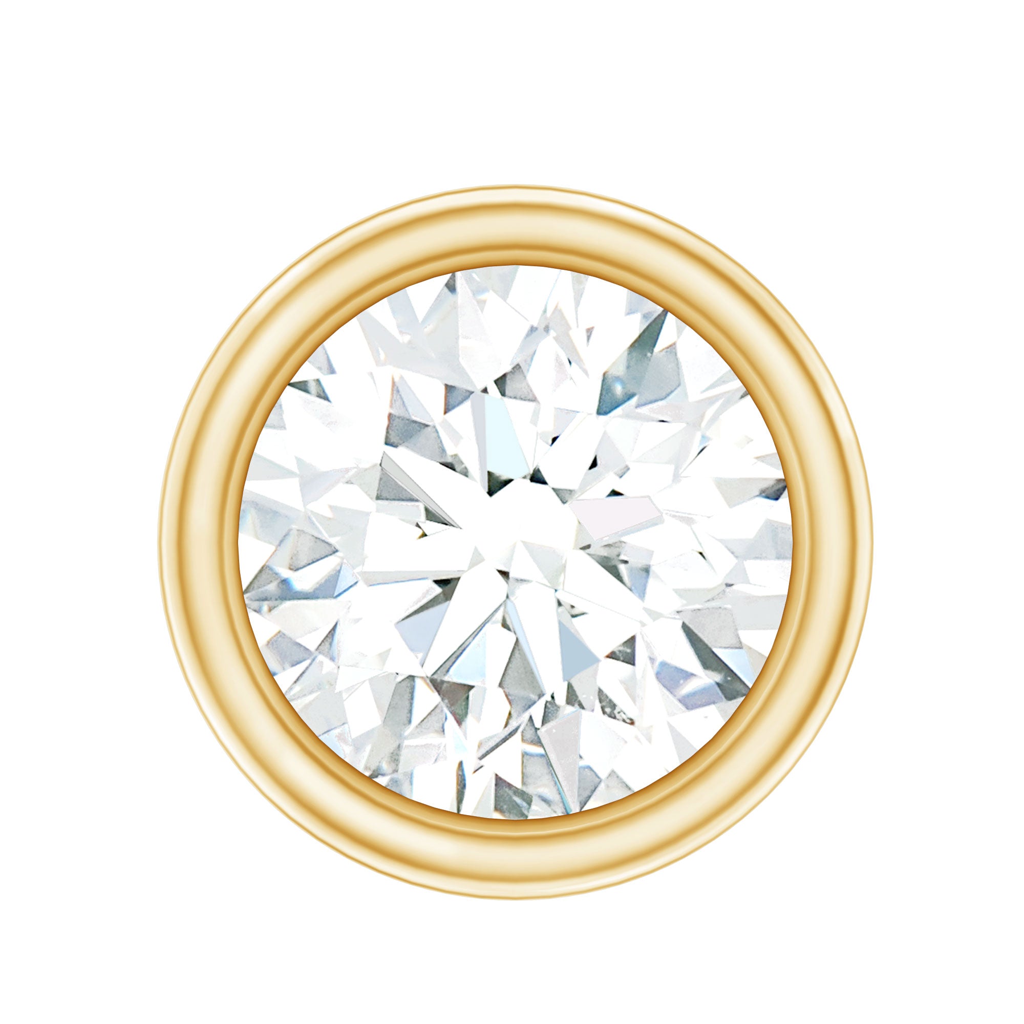 Bezel Set Diamond Cartilage Earring with Flat Back Lab - ( EF-VS ) - Rosec Jewels