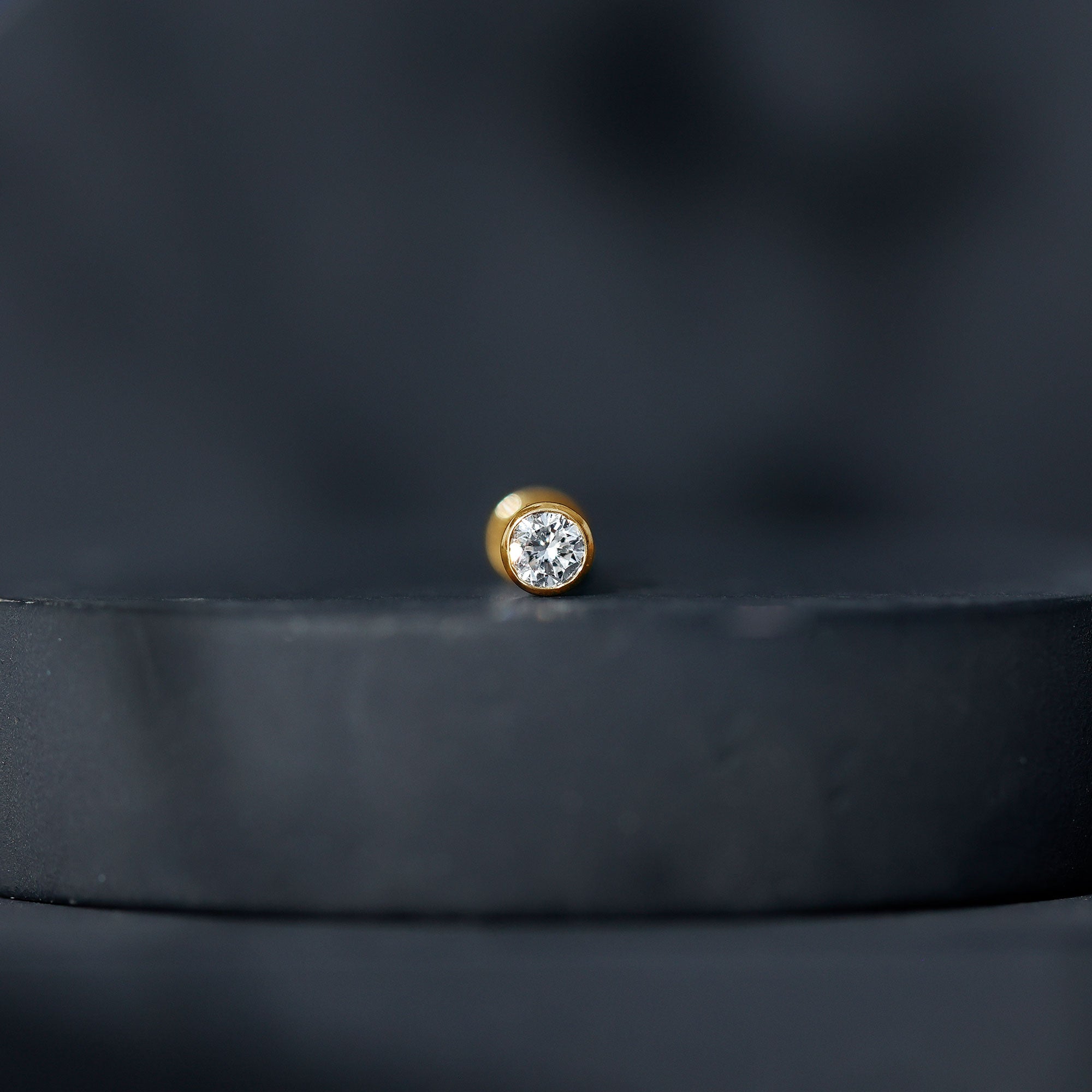 Bezel Set Diamond Cartilage Earring with Flat Back Lab - ( EF-VS ) - Rosec Jewels