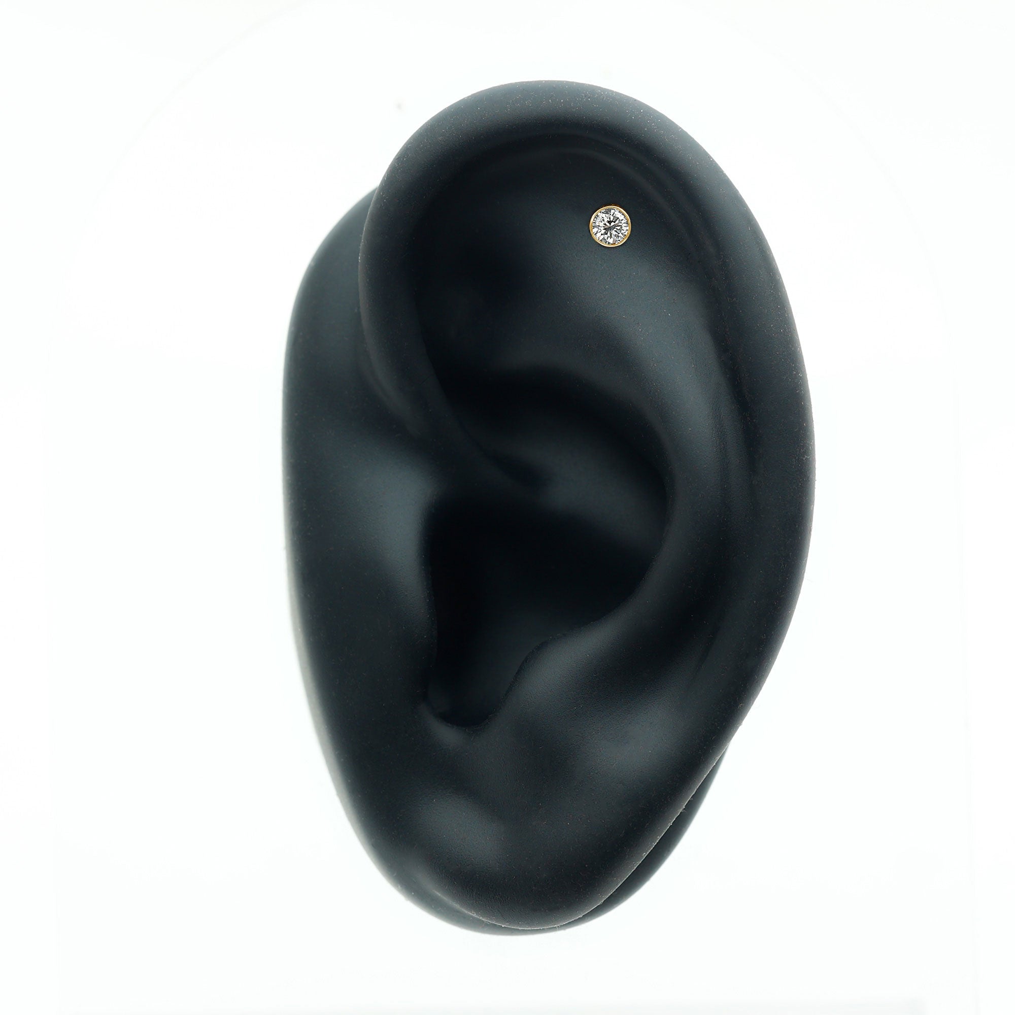 Bezel Set Diamond Cartilage Earring with Flat Back Lab - ( EF-VS ) - Rosec Jewels