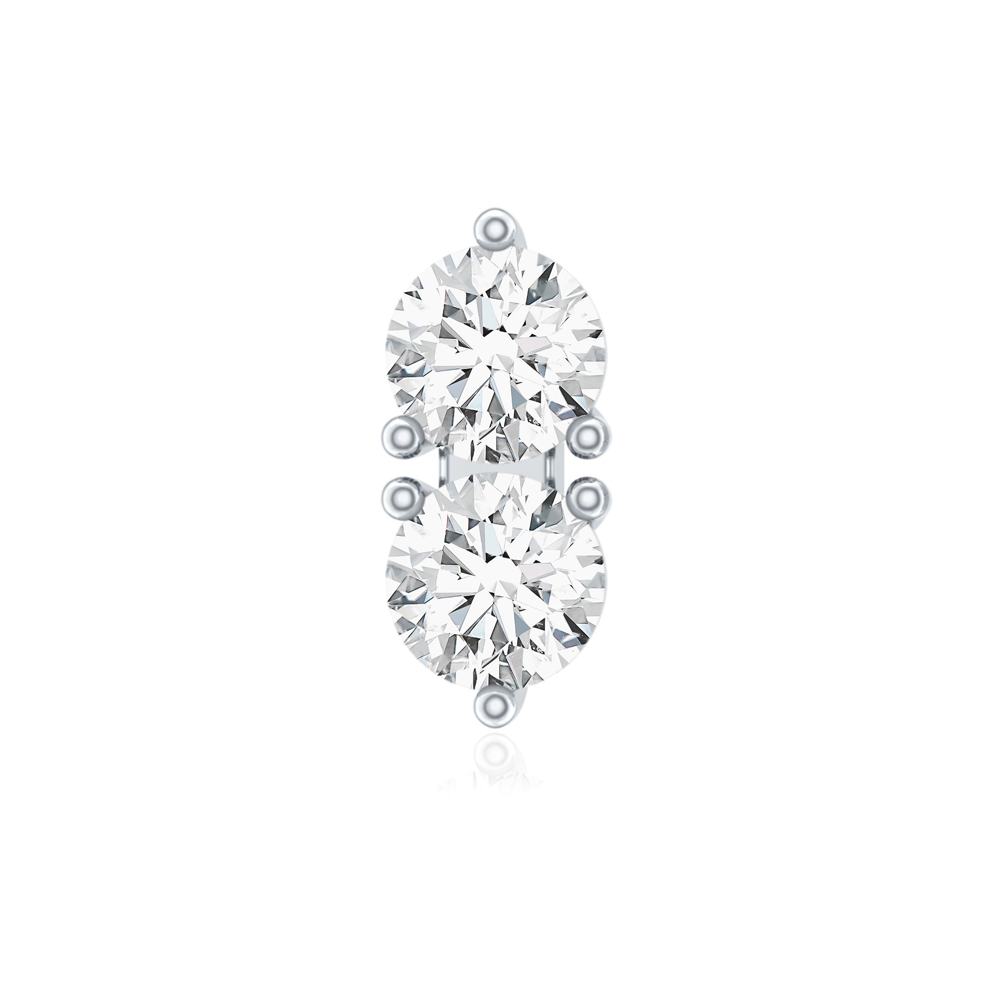 Natural Diamond 2 Stone Earring for Tragus Piercing Lab - ( EF-VS ) - Rosec Jewels