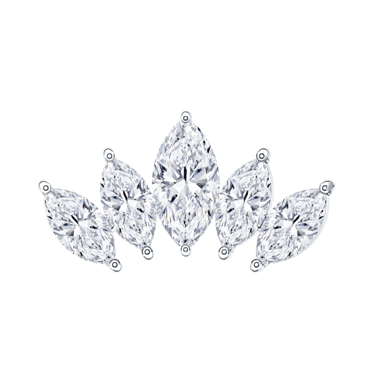 Certified Marquise Cut Diamond Helix Earring for Women Lab - ( EF-VS ) - Rosec Jewels
