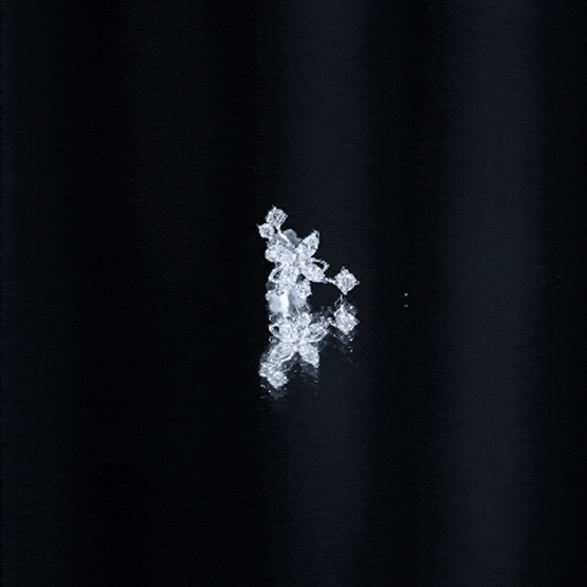 Diamond Flower Crawler Earring Lab - ( EF-VS ) - Rosec Jewels