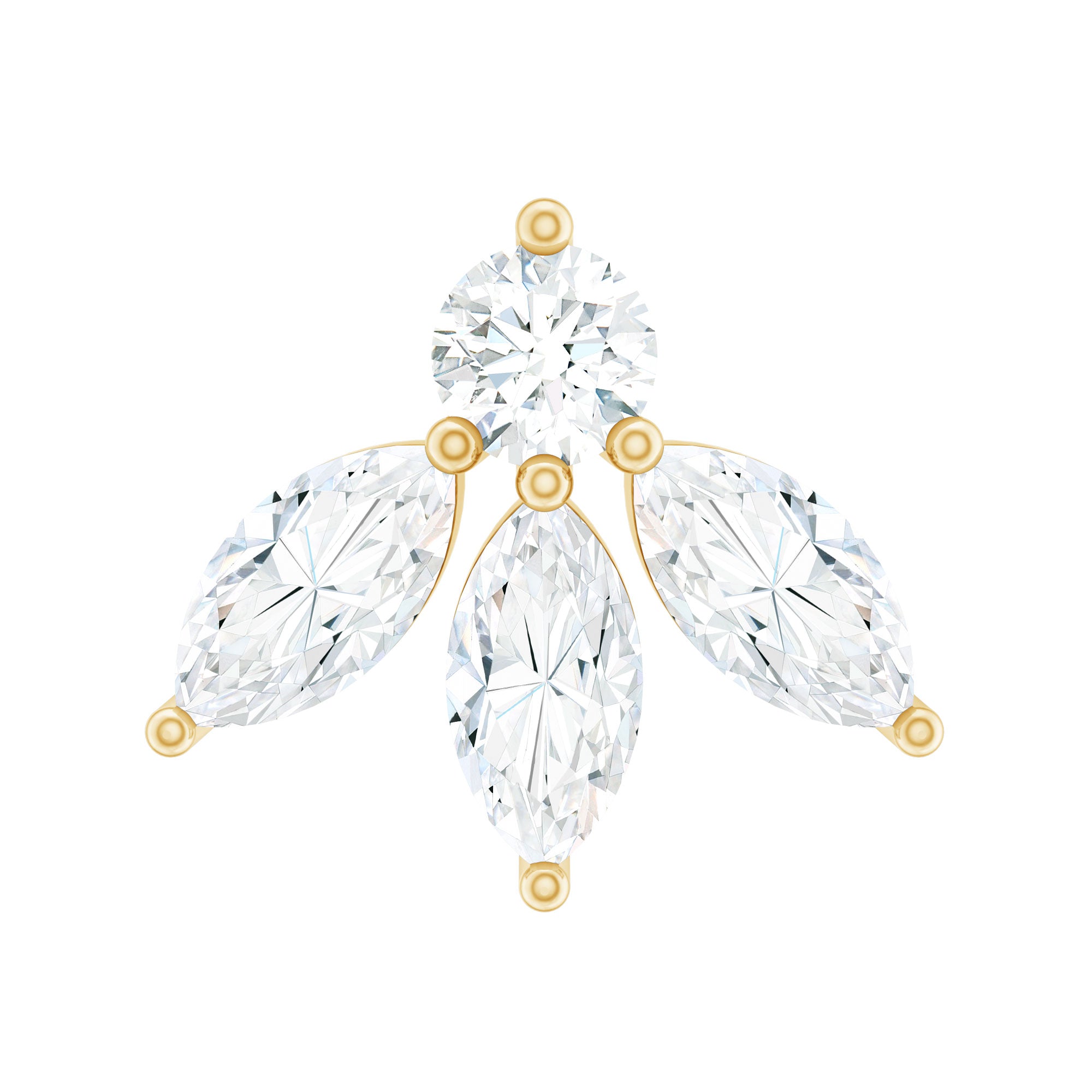 Rosec Jewels-Marquise Shape Diamond Leaf Earring for Helix Piercing