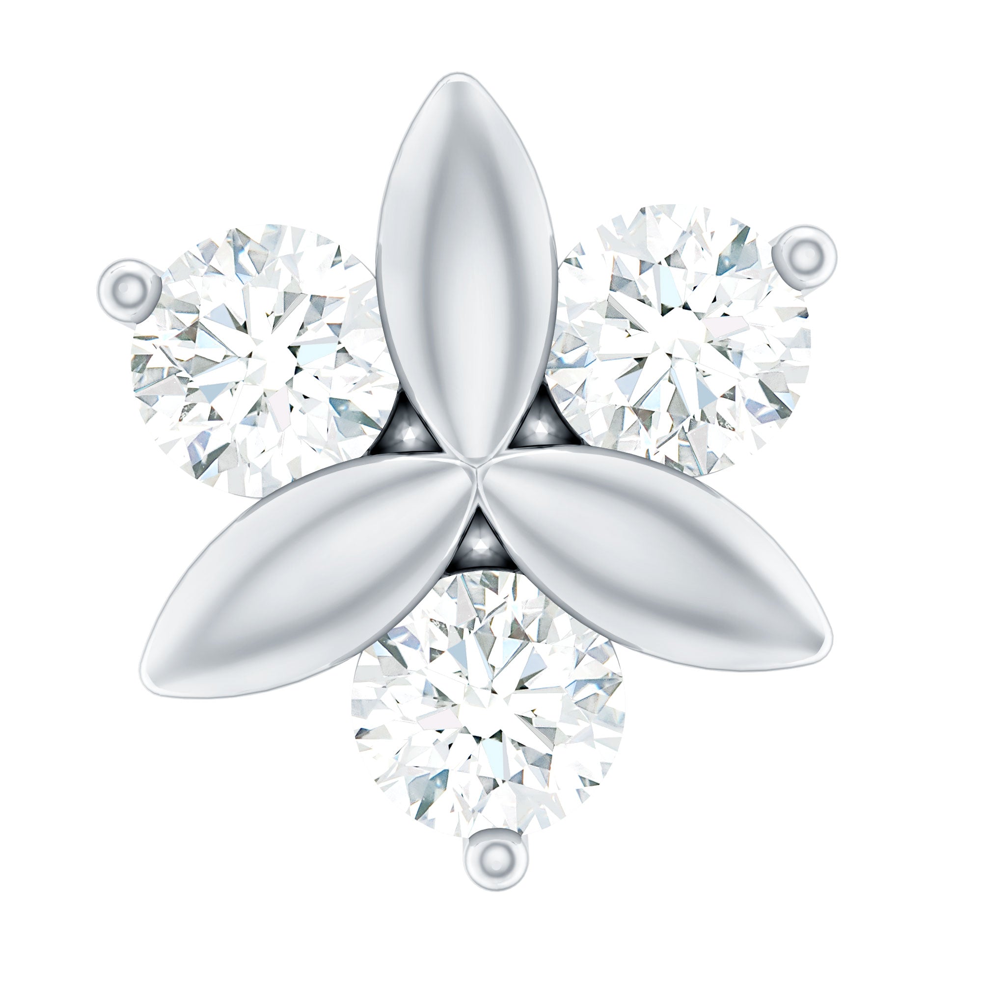 Brilliant Cut Diamond Floral Earring for Conch Piercing Natural - ( HI-SI ) - Rosec Jewels