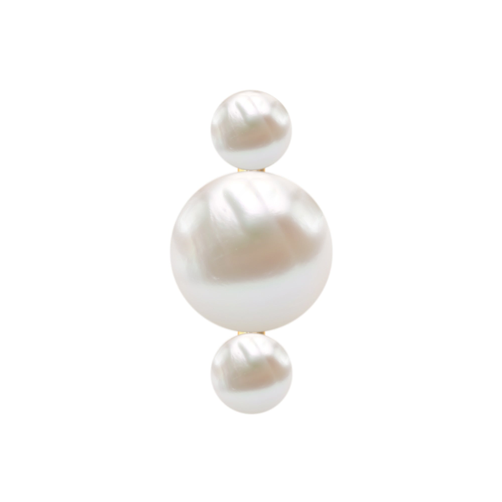 Rosec Jewels-Round Freshwater Pearl Three Stone Cartilage Earring