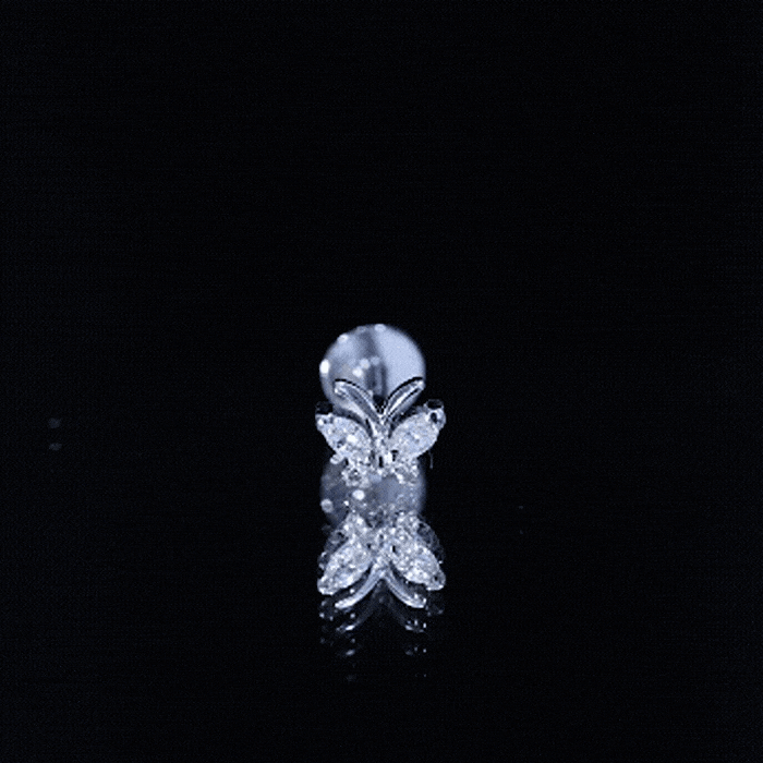 Marquise Moissanite Butterfly Cartilage Earring D-VS1 - Rosec Jewels