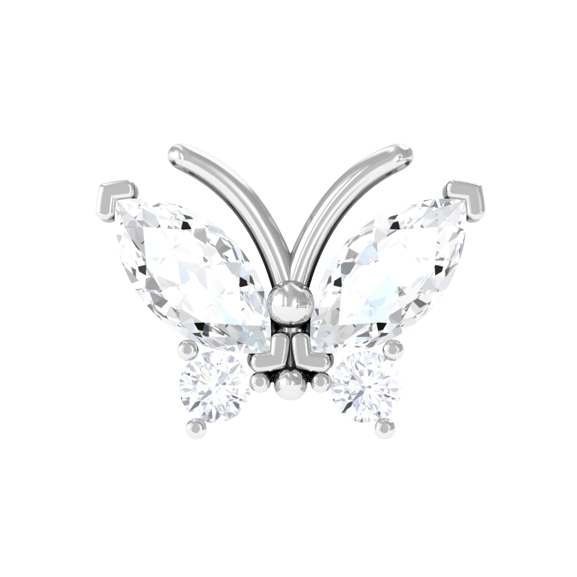 Marquise Moissanite Butterfly Cartilage Earring D-VS1 - Rosec Jewels