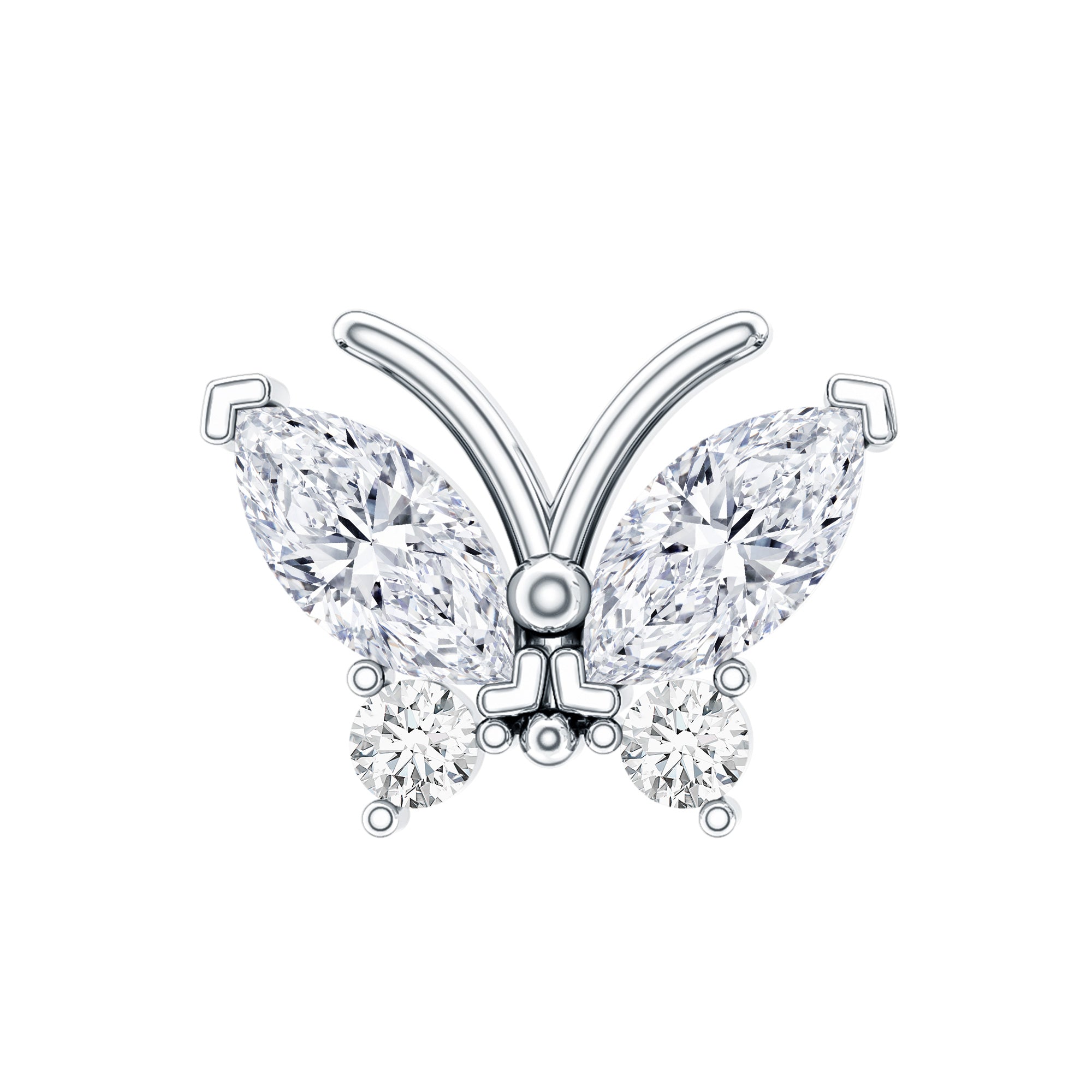 Marquise Moissanite Butterfly Cartilage Earring D-VS1 - Rosec Jewels