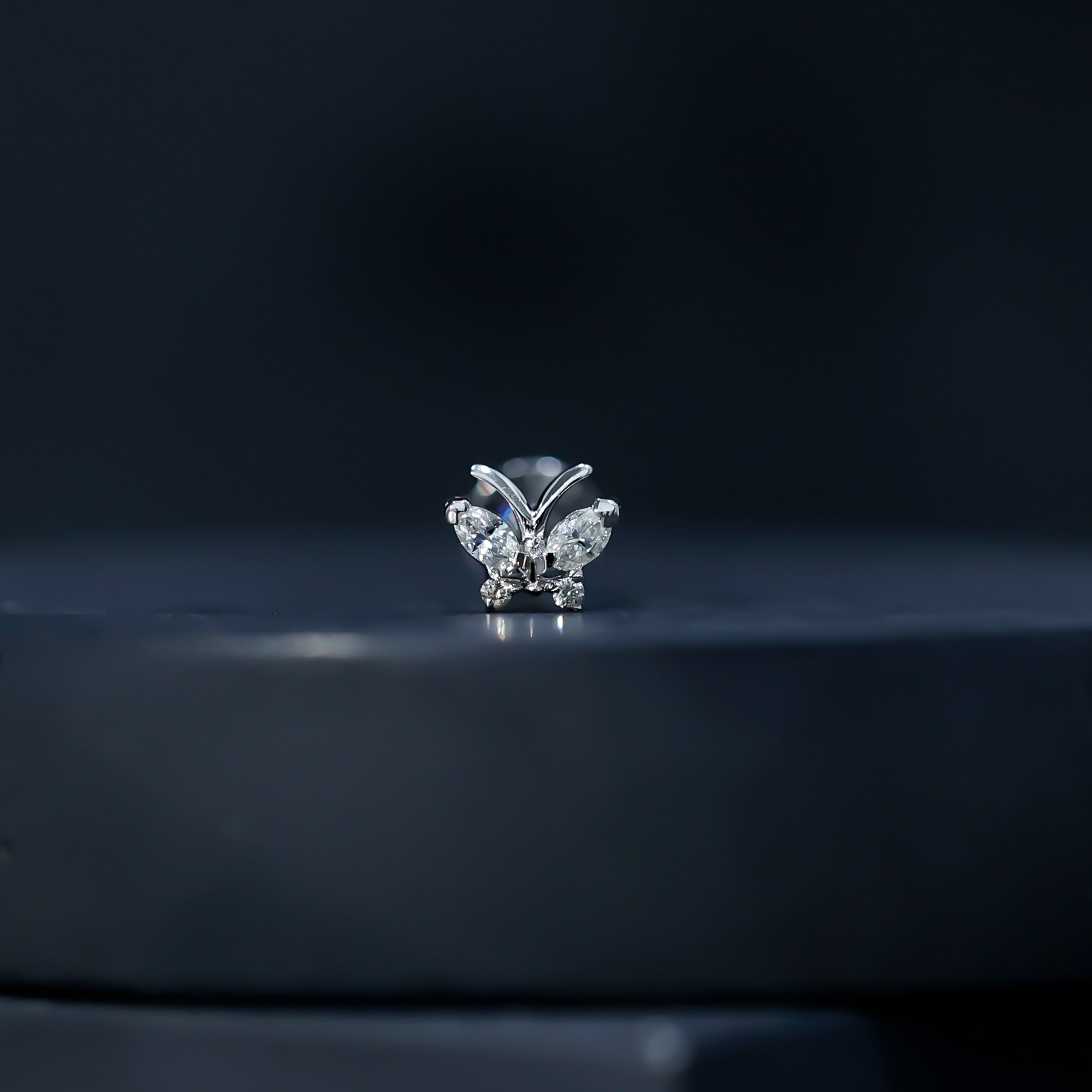 Marquise Moissanite Butterfly Cartilage Earring D-VS1 - Rosec Jewels