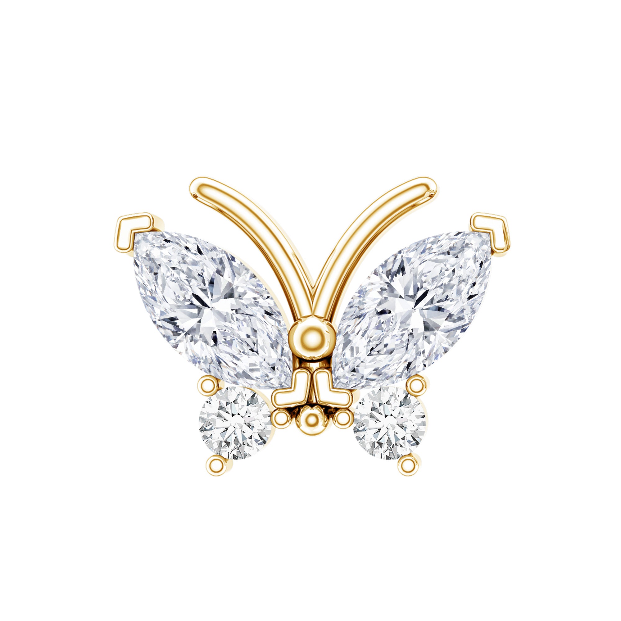 Marquise Moissanite Butterfly Cartilage Earring D-VS1 - Rosec Jewels