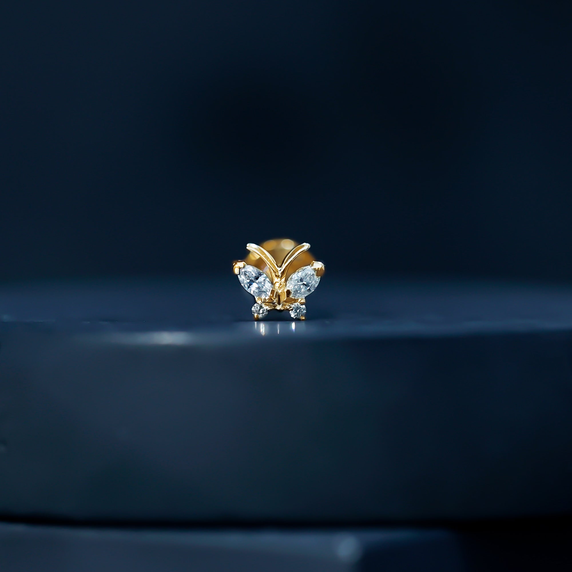 Marquise Moissanite Butterfly Cartilage Earring D-VS1 - Rosec Jewels