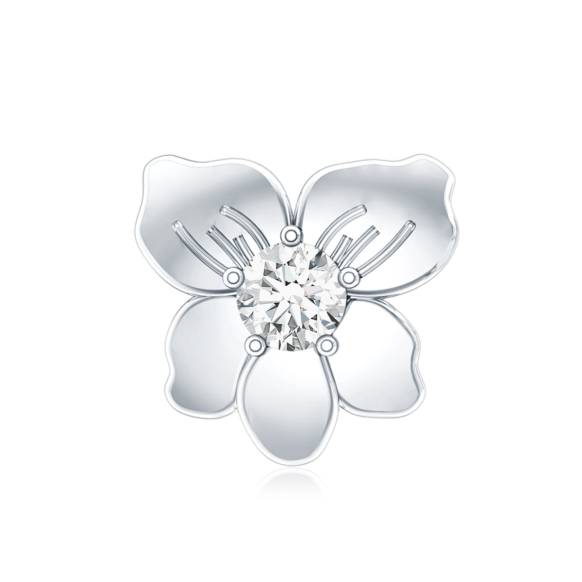 Nature Inspired Diamond Floral Helix Earring