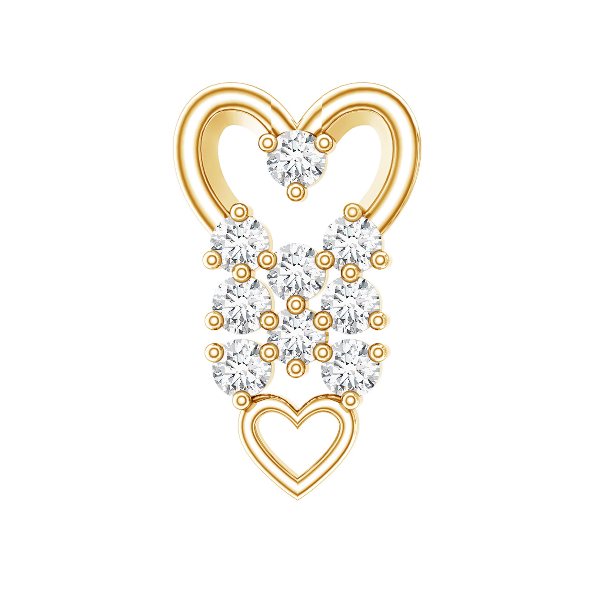 Diamond Heart Cartilage Earring Lab - ( EF-VS ) - Rosec Jewels