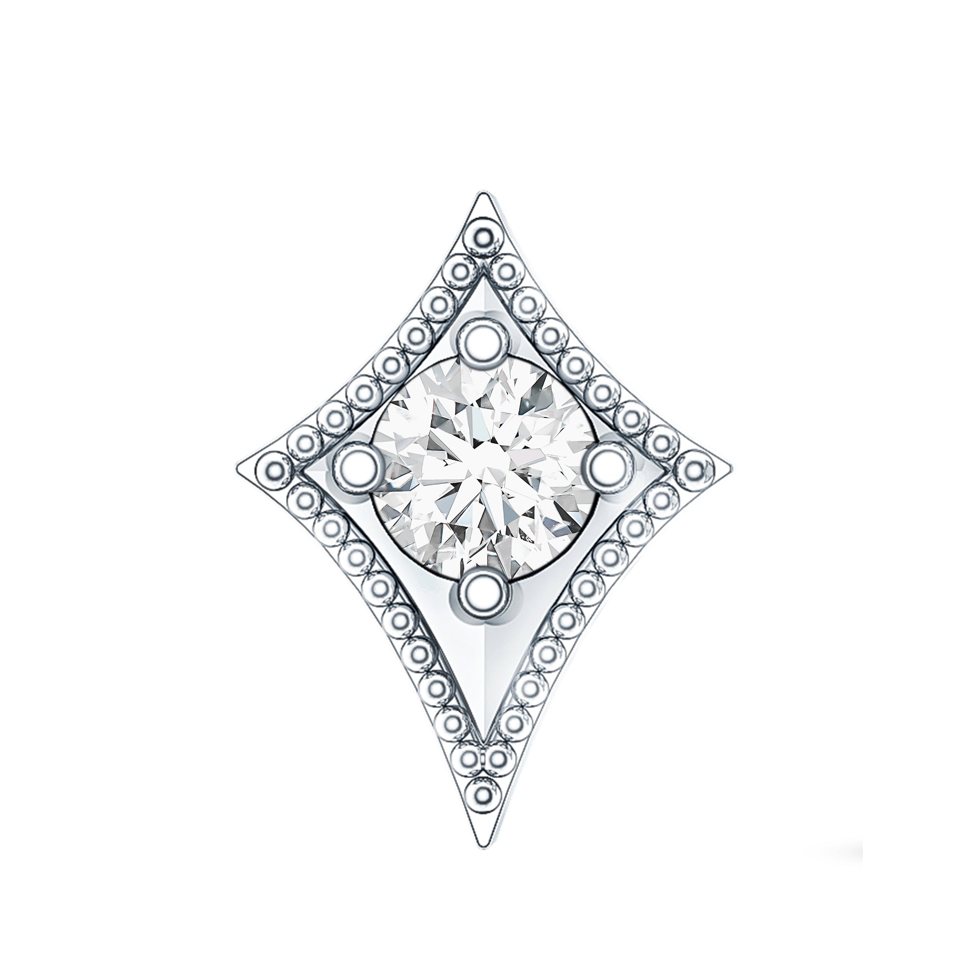Diamond Kite Shape Tragus Earring Lab - ( EF-VS ) - Rosec Jewels
