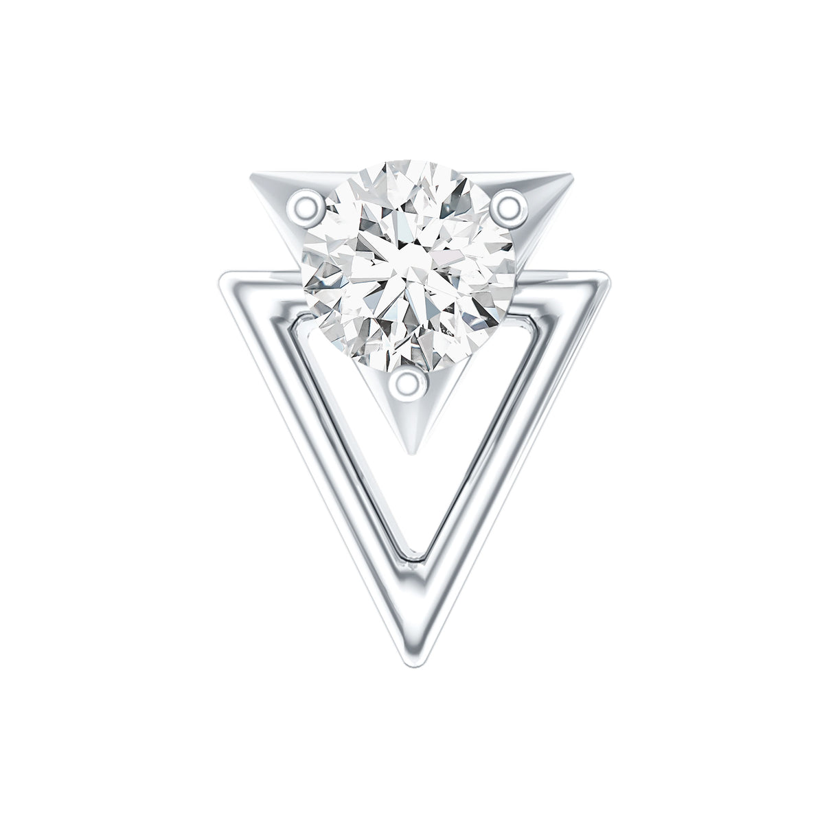 Certified Moissanite Triangle Tragus Earring D-VS1 - Rosec Jewels