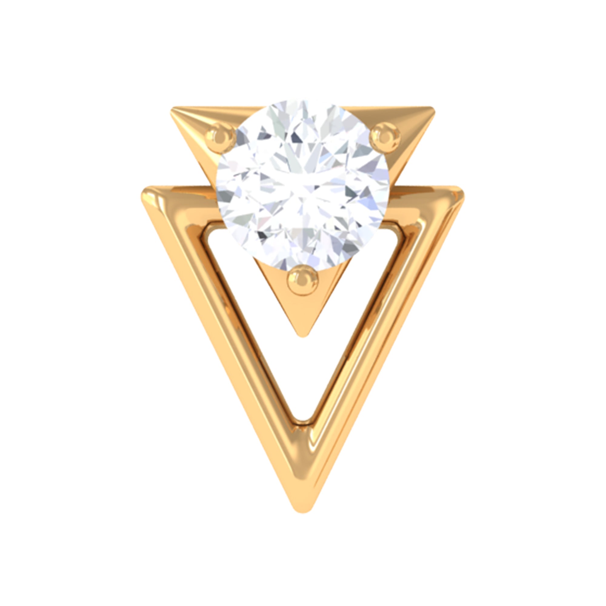 Certified Moissanite Triangle Tragus Earring D-VS1 - Rosec Jewels