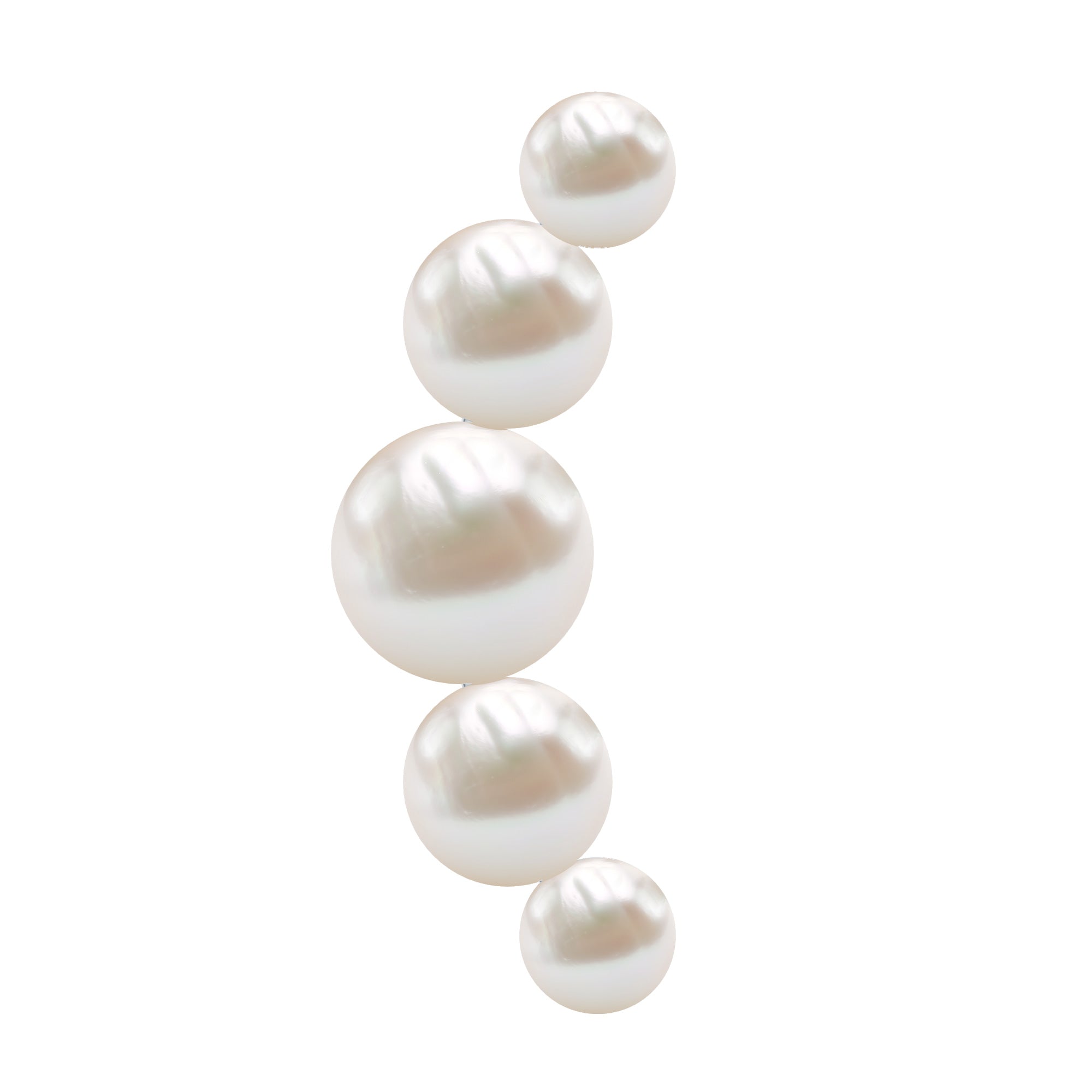 Round Freshwater Pearl Crawler Earring for Women AAA - Rosec Jewels