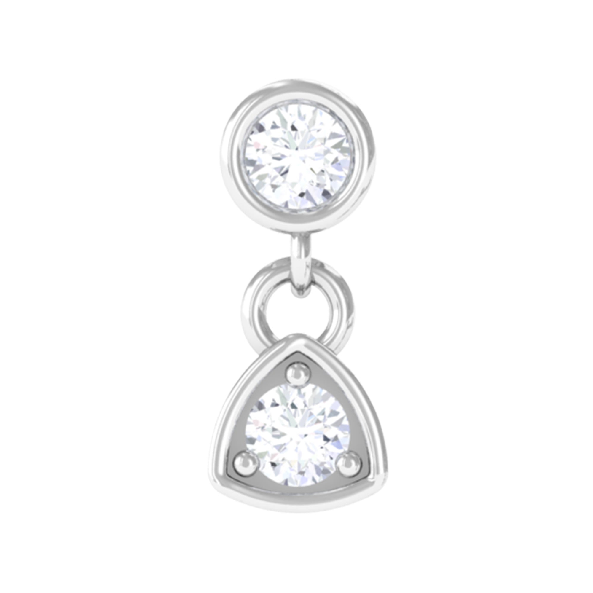 Genuine Diamond Drop Earring for Helix Piercing Natural - ( HI-SI ) - Rosec Jewels