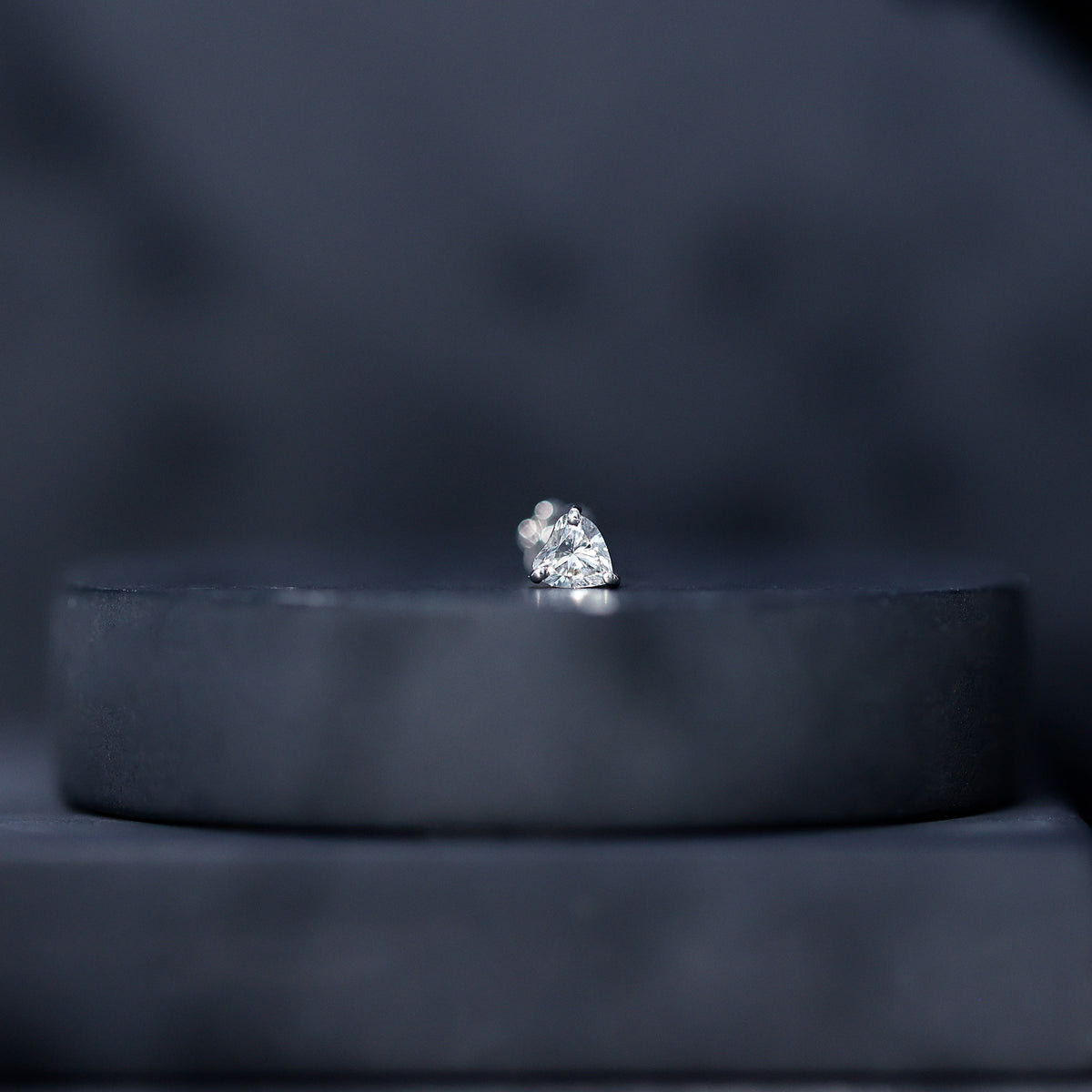 Solitaire Diamond Heart Earring with Flat Back Natural - ( HI-SI ) - Rosec Jewels