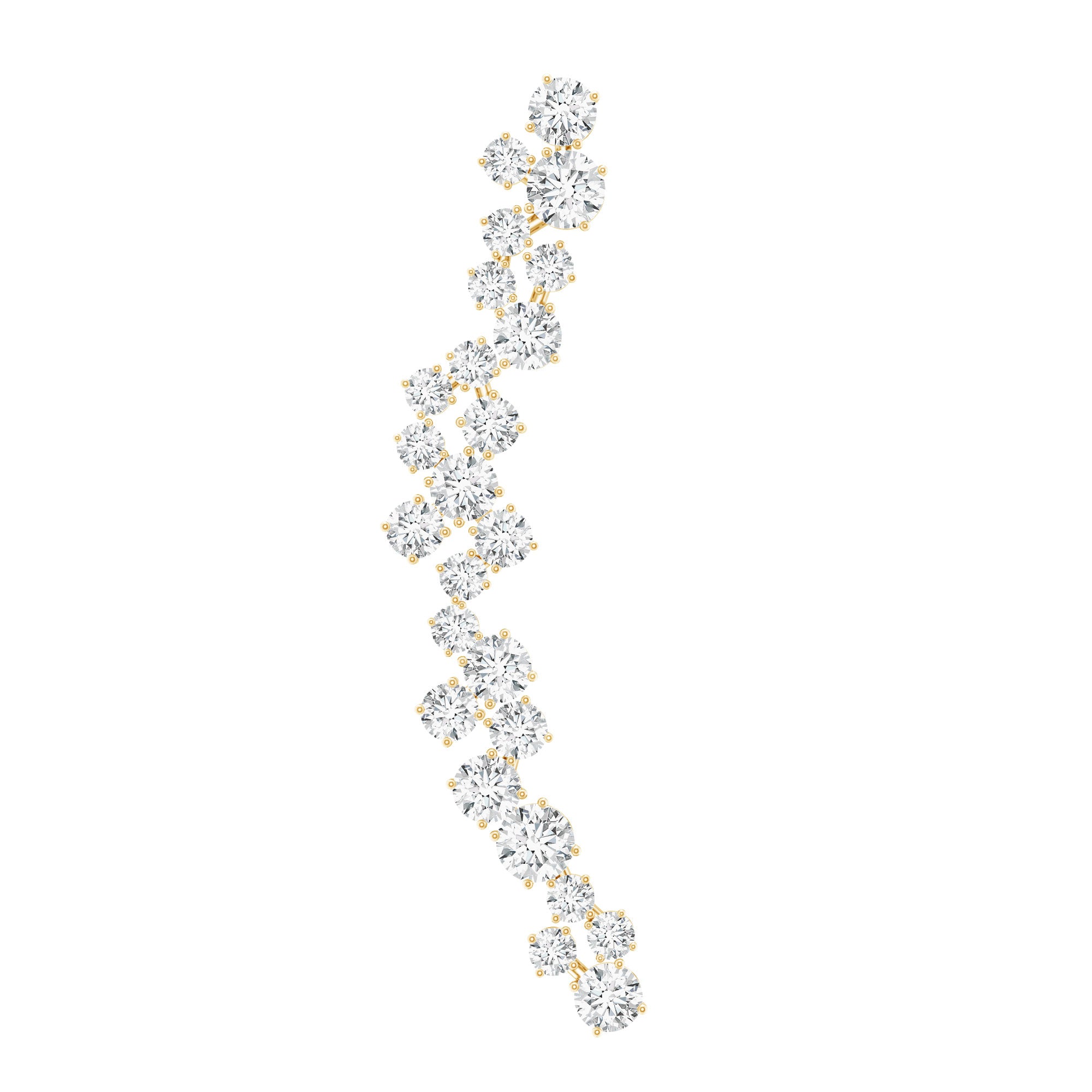 Diamond Cluster Climber Earring for Helix Piercing Natural - ( HI-SI ) - Rosec Jewels